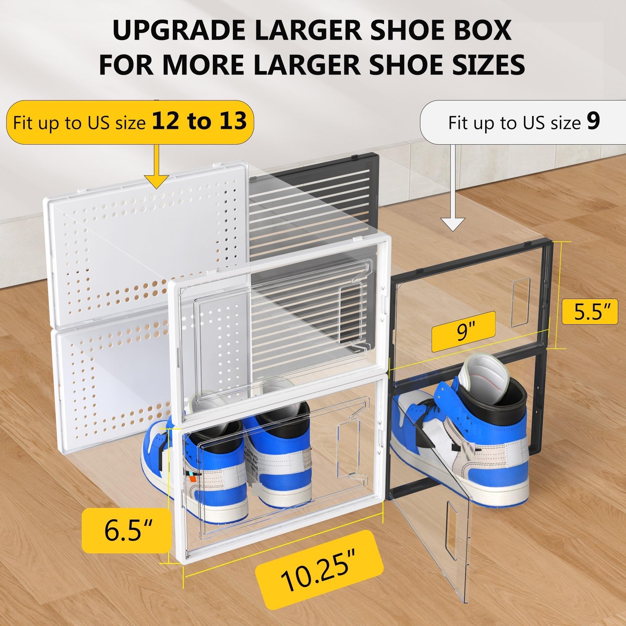 12 Pack XX Large Shoe Storage Organizer for Closet (12 Count)