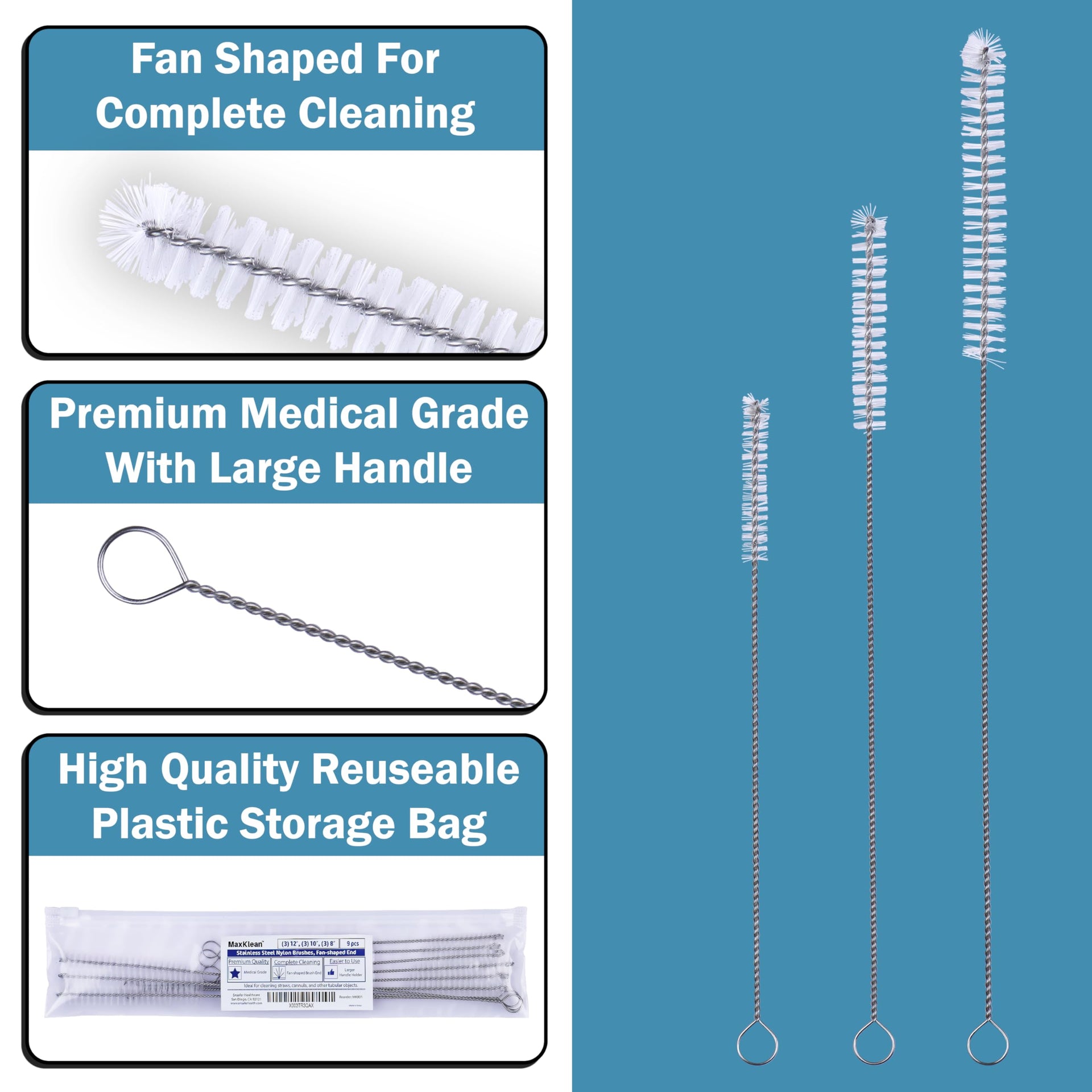 Nylon Straw Cleaner Brushes (9 Count)
