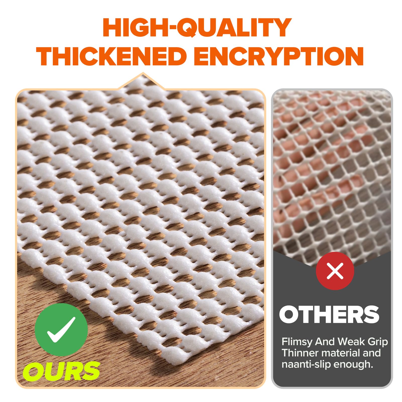 Non Slip Rug Pad Gripper 6x9 Feet (54 Sq Ft)