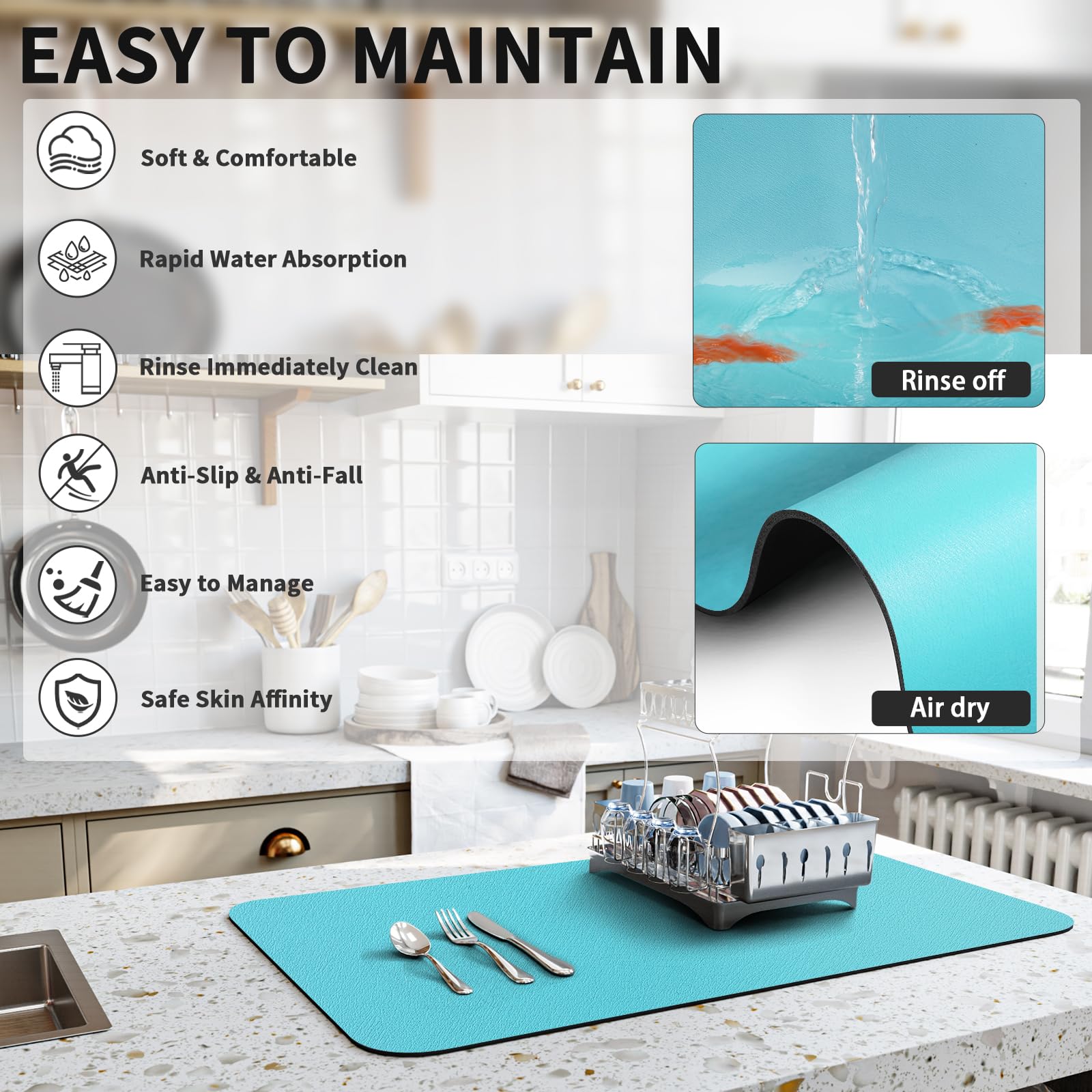 Dish Drying Mat for Kitchen Counter
