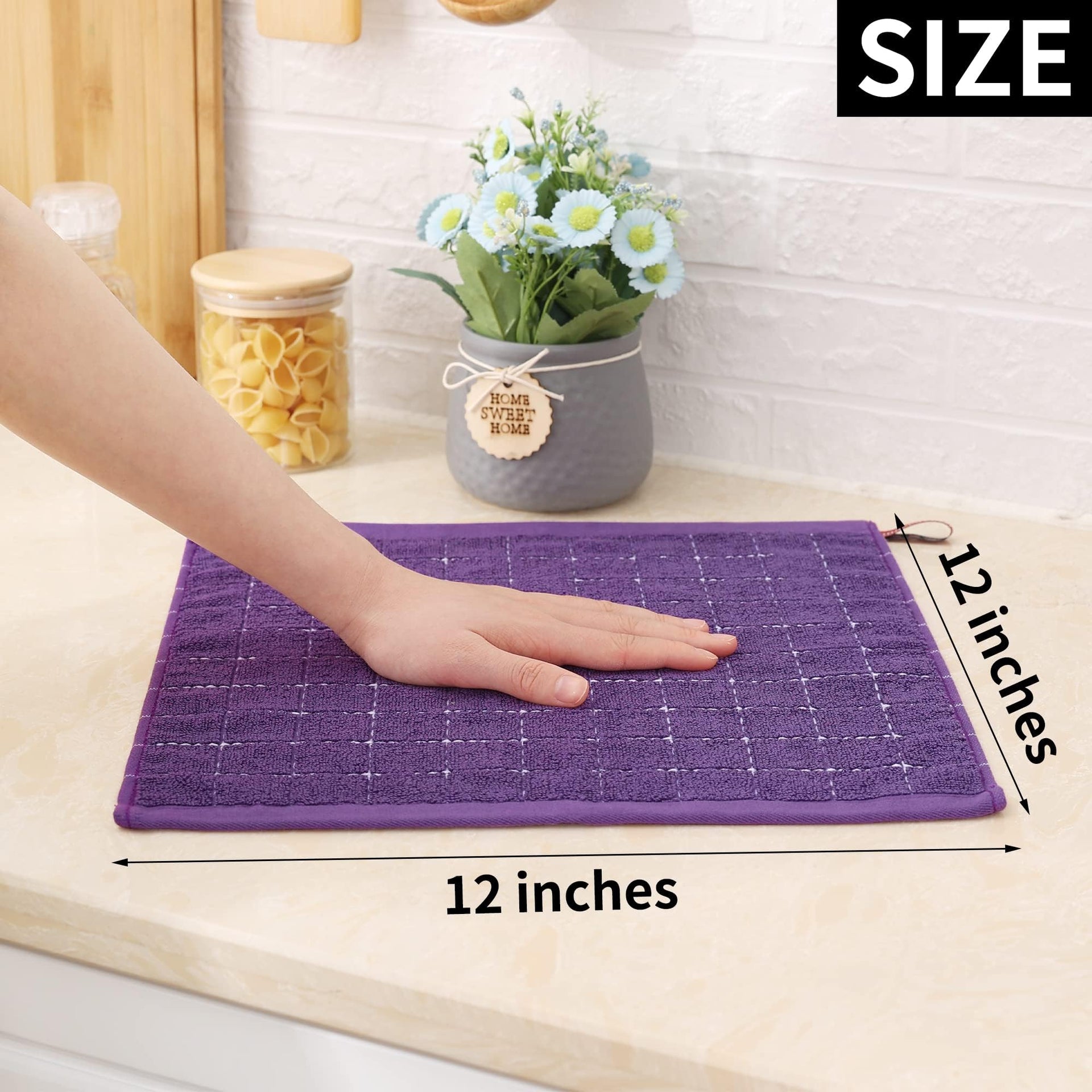 100% Cotton Terry Kitchen Dish Cloths (12 Count)
