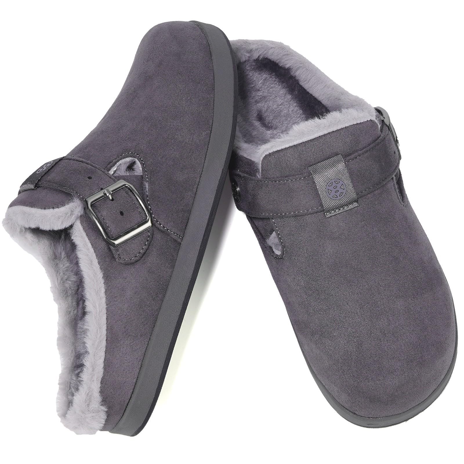 Fur Lined Clogs for Women Men Winter Slippers