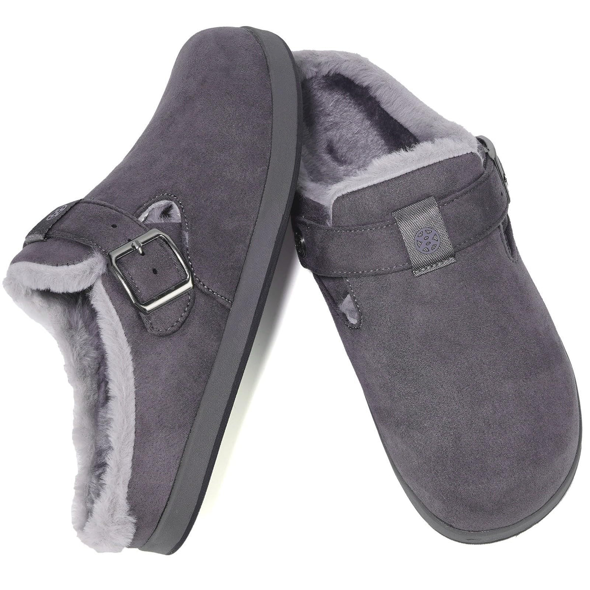 Fur Lined Clogs for Women Men Winter Slippers