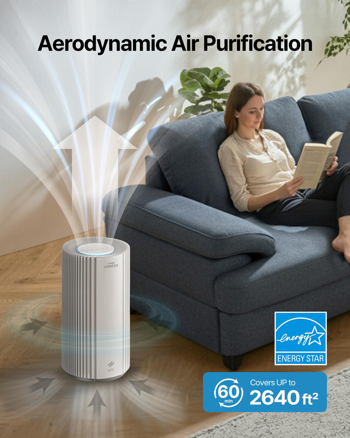 Air Purifier for Large Room Whole Home Up to 2
