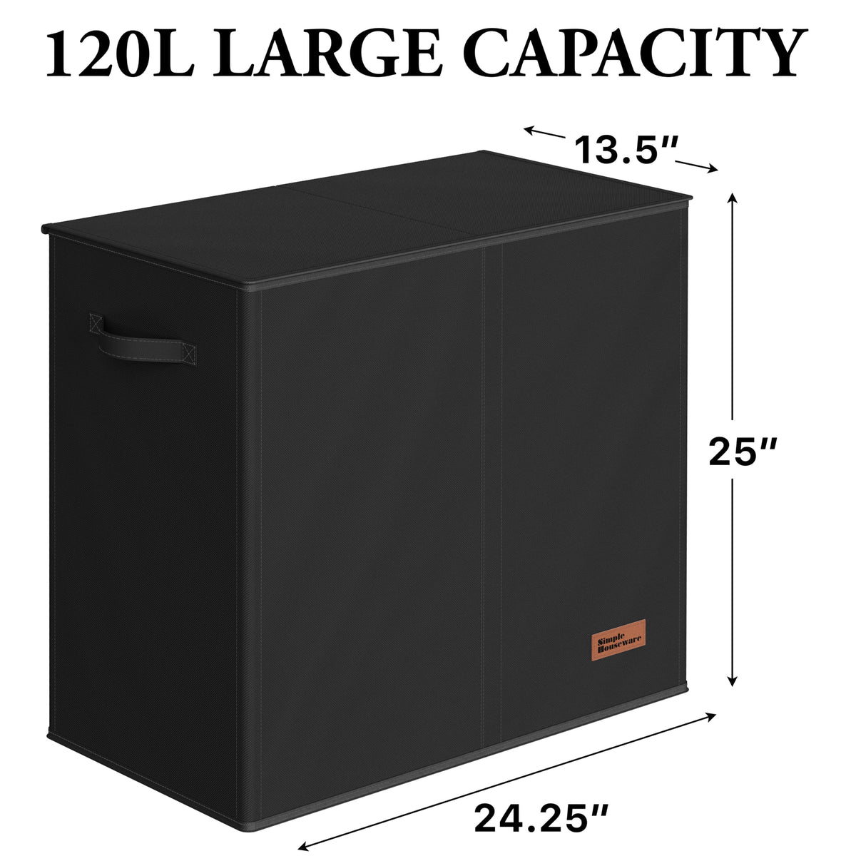 Double Laundry Hamper with Lid & Removable Bags