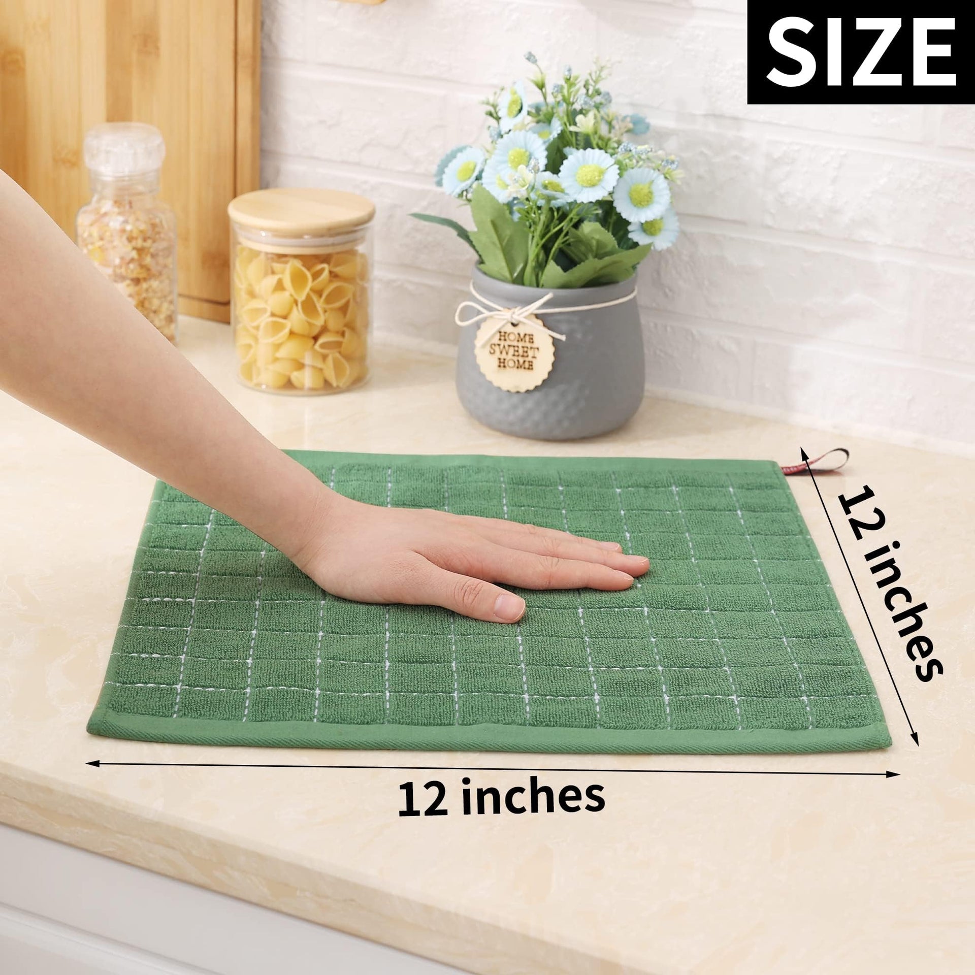 100% Cotton Terry Kitchen Dish Cloths (12 Count)