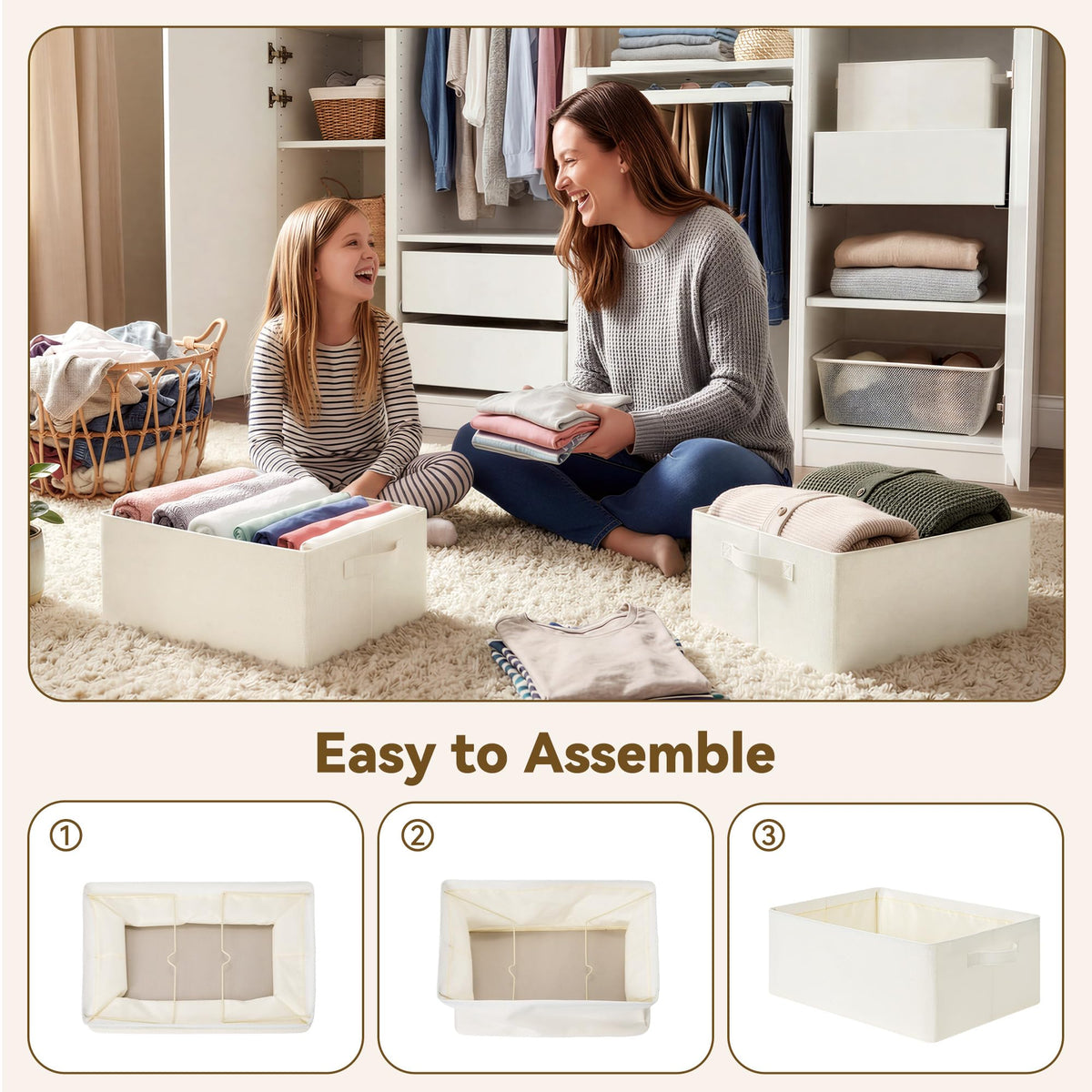 Storage Baskets with Metal Frame (2 Count)