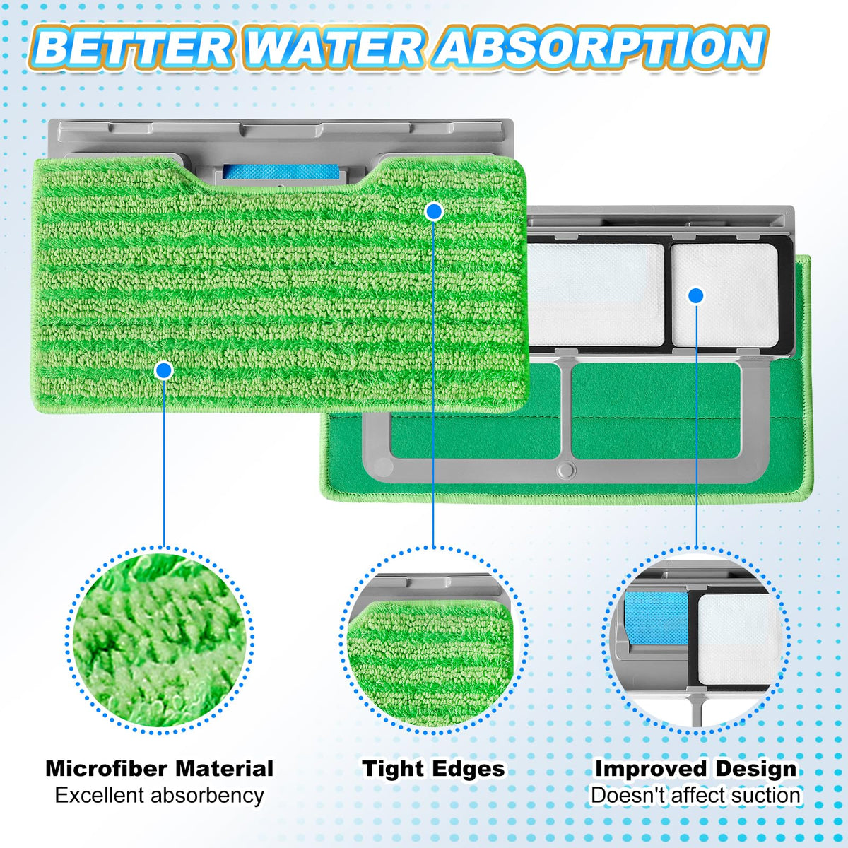 4Pk Mop Pads Compatible with Shark VACMOP VM252 (4 Count)