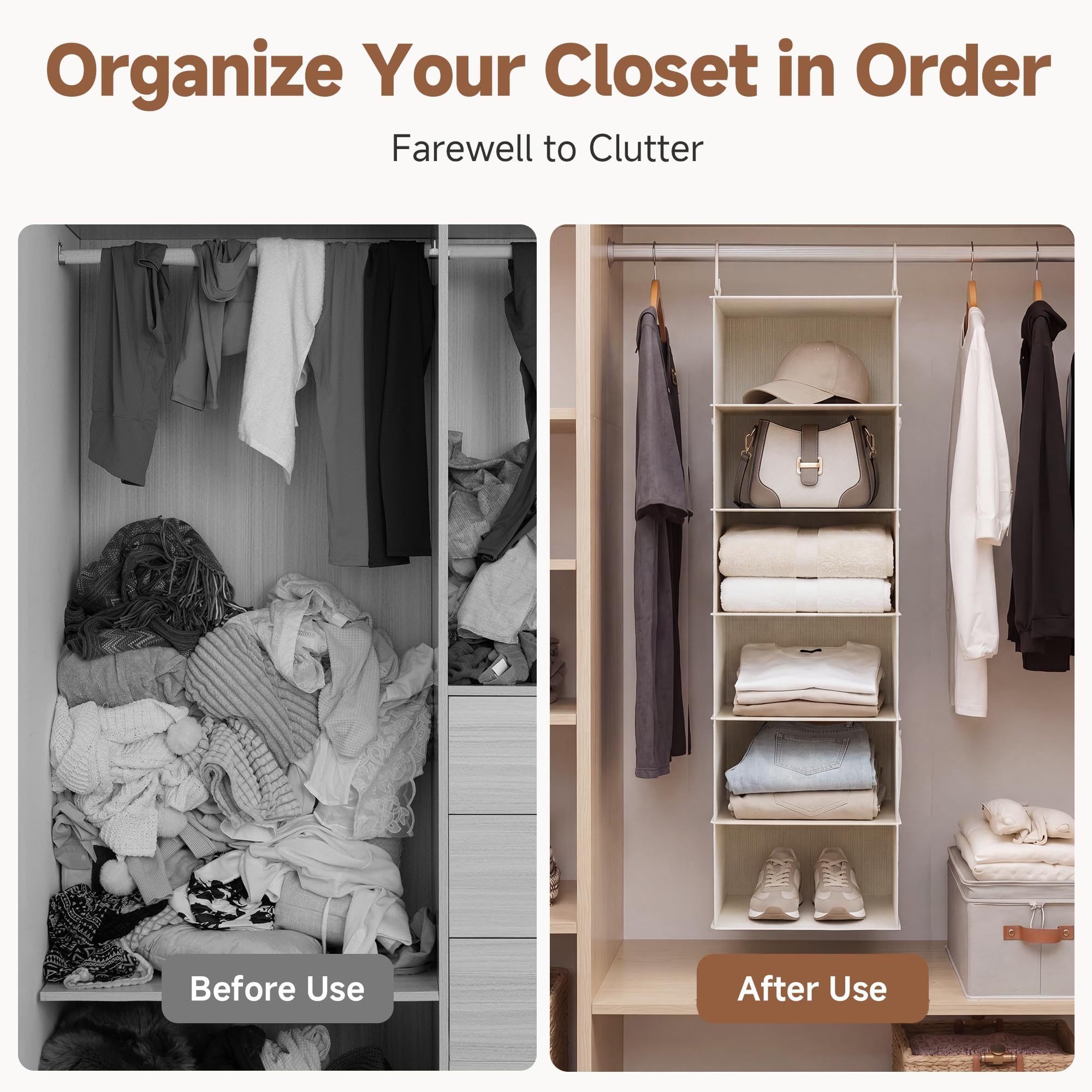 6 Shelf Hanging Closet Organizer