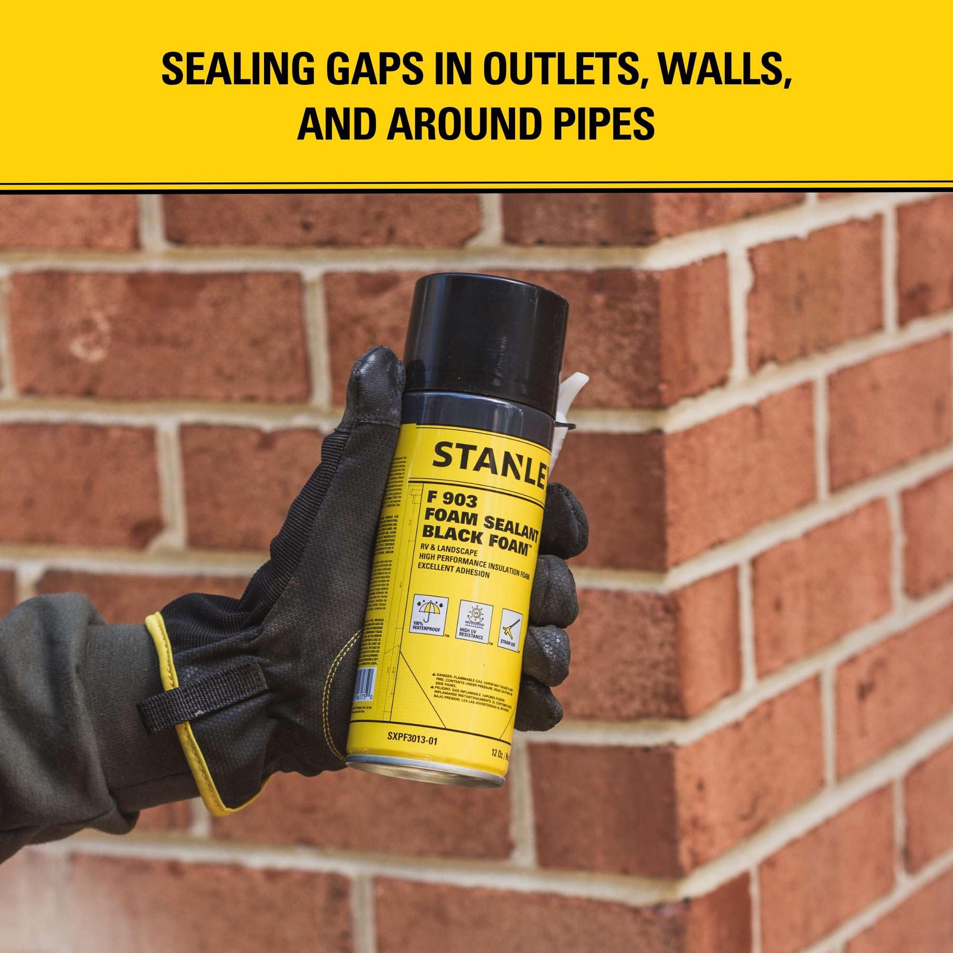 F903 Black Spray Foam Sealant (12 Count)