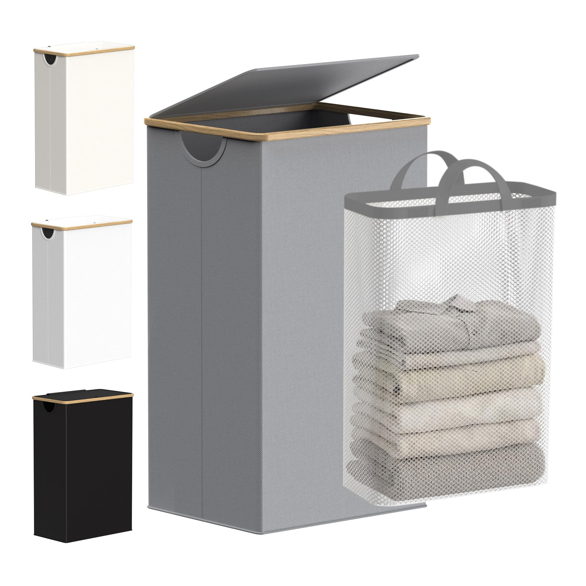 Laundry Basket with Lid and Removable Bag