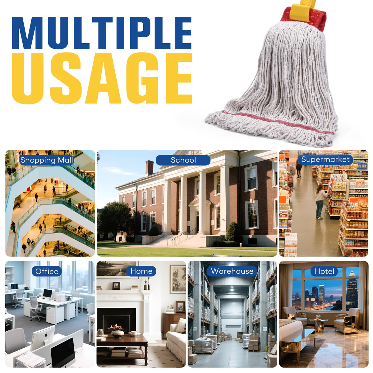 Matthew Cleaning Commercial Mop Head Replacement (6 Count)