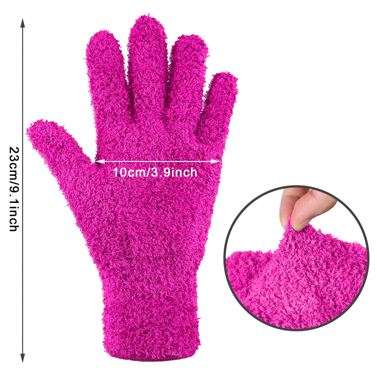 6 Pairs Microfiber Dusting Gloves