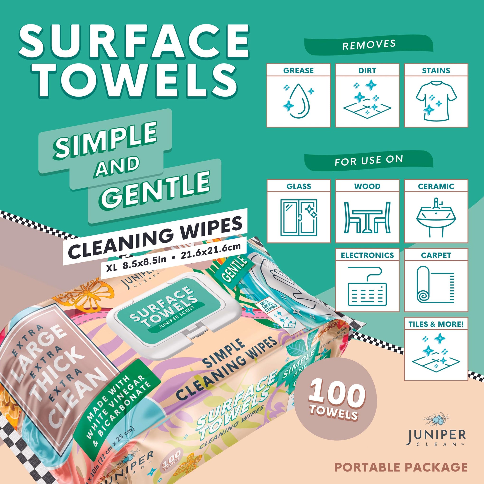 6 Packs Surface Cleaning Wipes Bleach Free (600 Count)