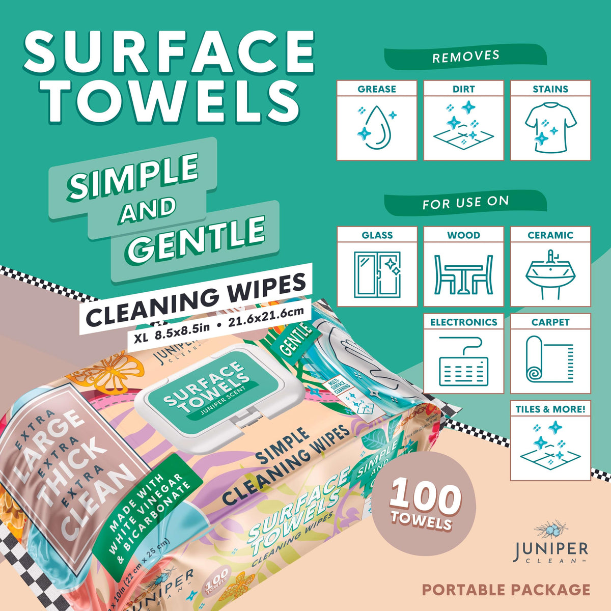 Single Surface Cleaning Wipes Bleach Free (100 Count)