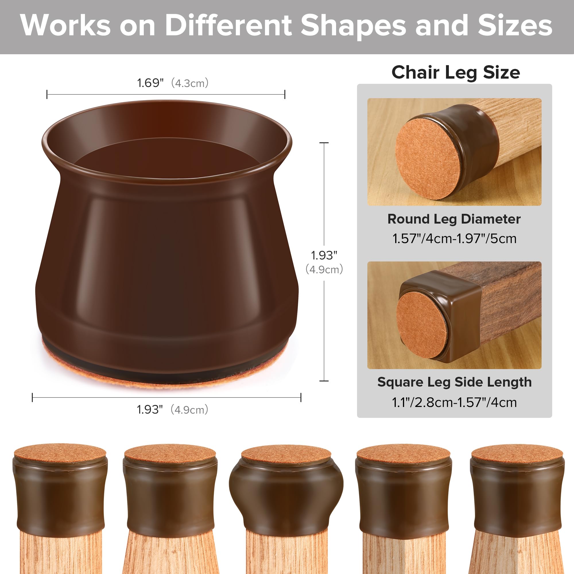 24PCS Upgraded Silicone Chair Leg Floor Protectors for Hardwood Floors (24 Count)
