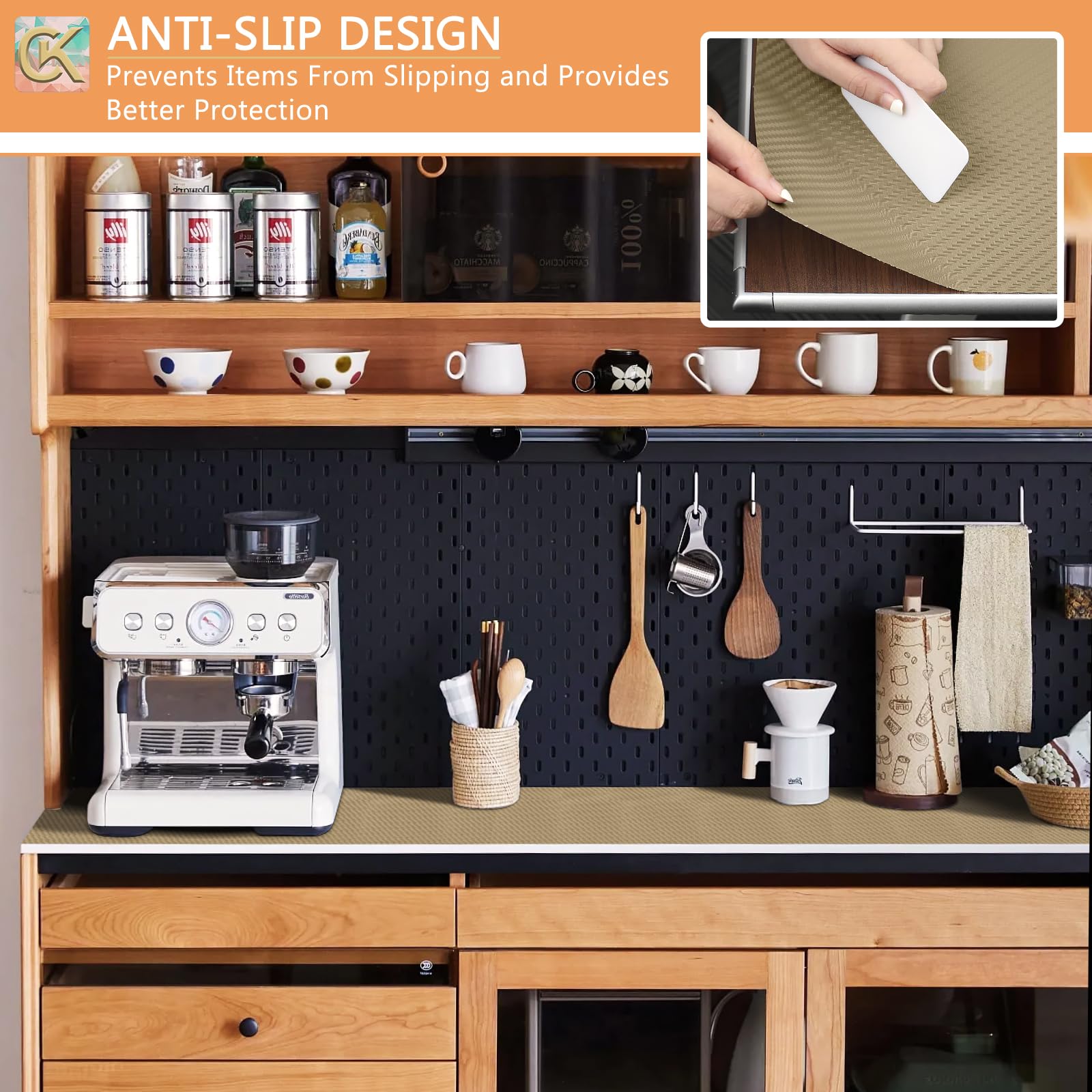 Self Adhesive Shelf Liner Kitchen Liner (691.4 sq inches)
