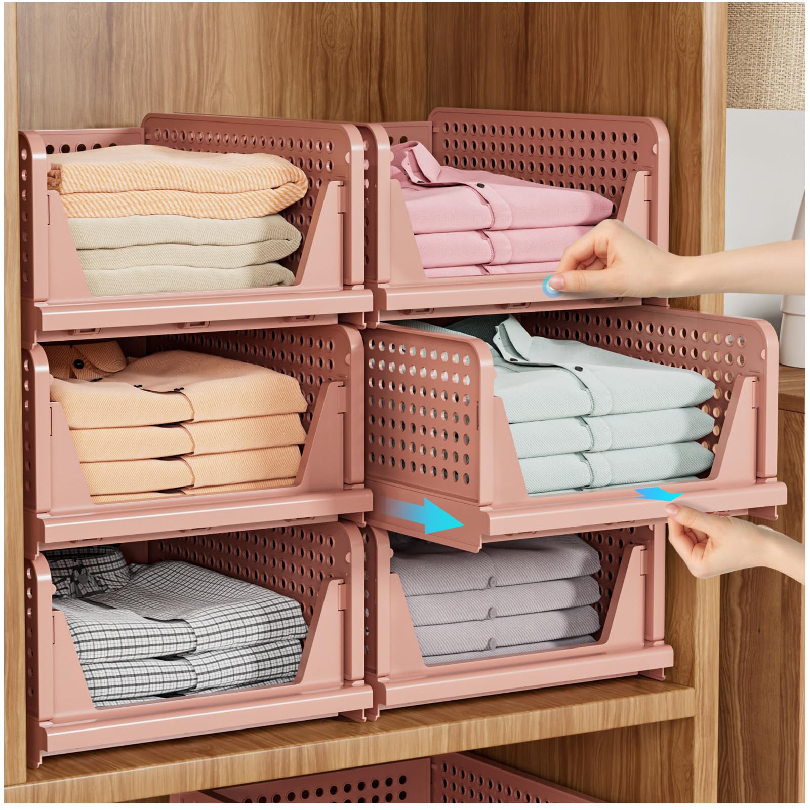 5 Pack Stackable Closet Organizer Box (5 Count)