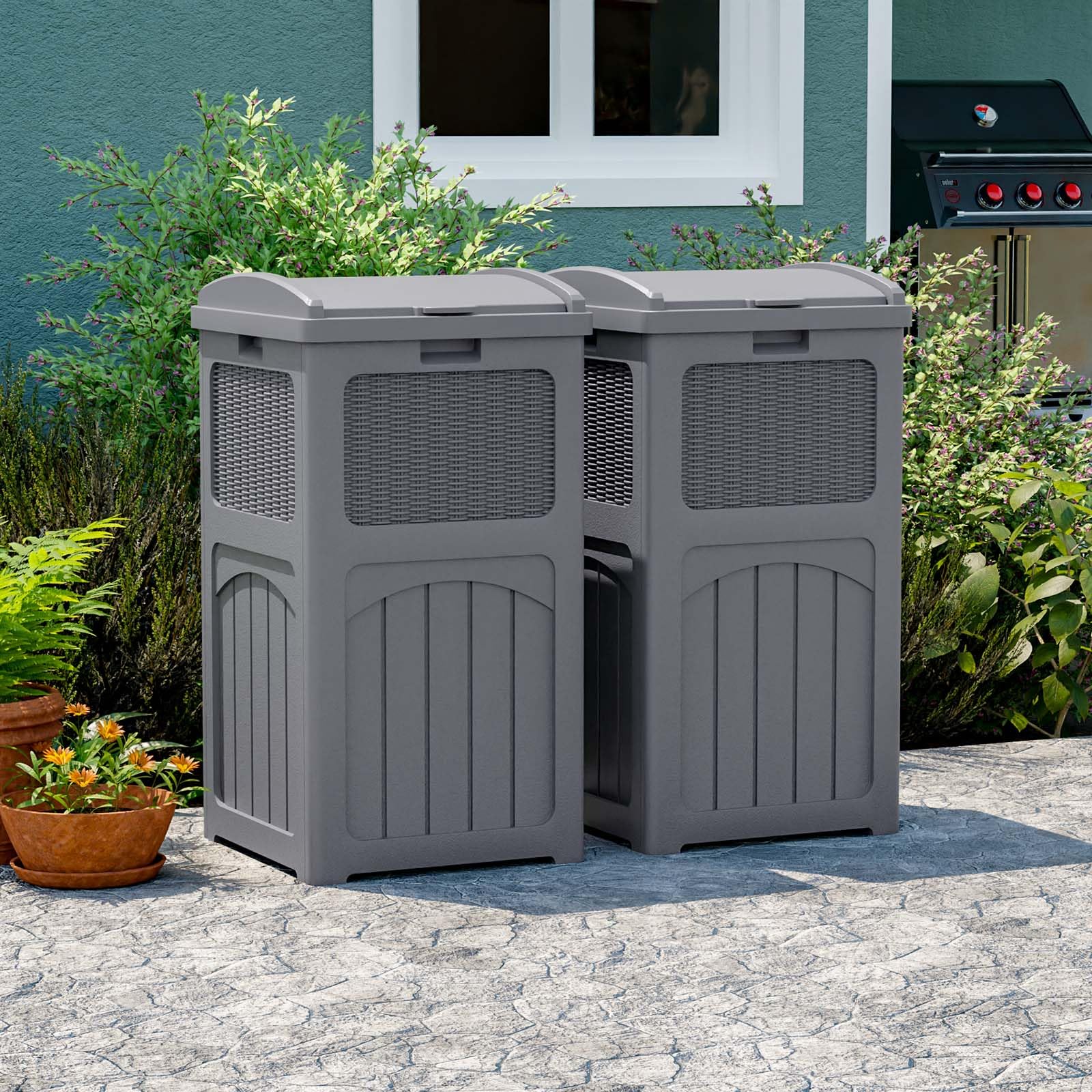 36 Gallon Outdoor Trash Can (2 Count)