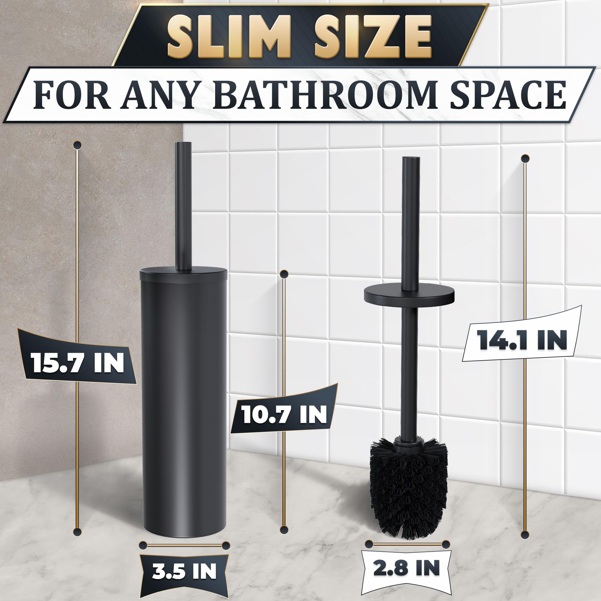 Stainless Steel Toilet Brush and Holder Set