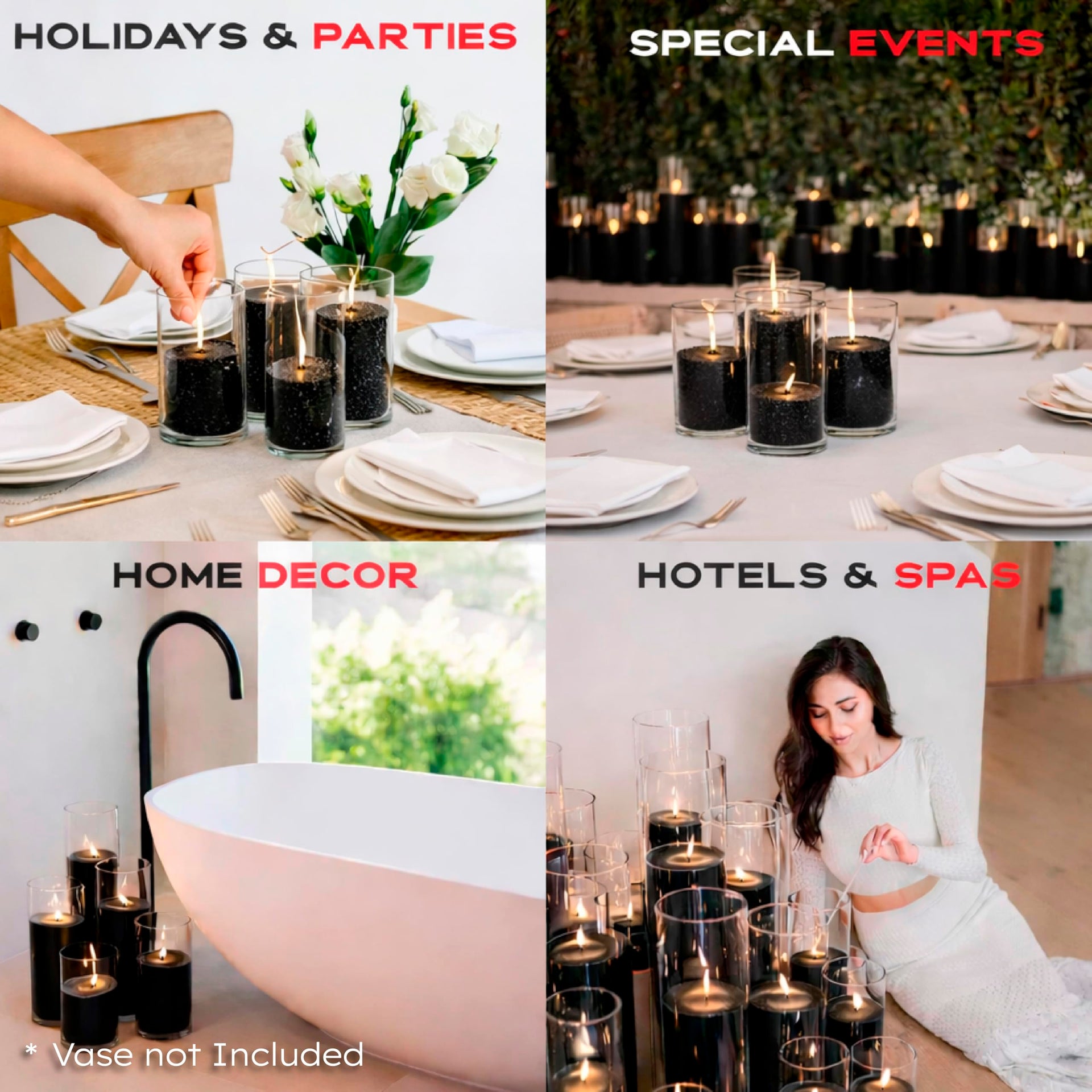 Vogue Candles Black Pearled Candle Sand Wax (80 Ounce)