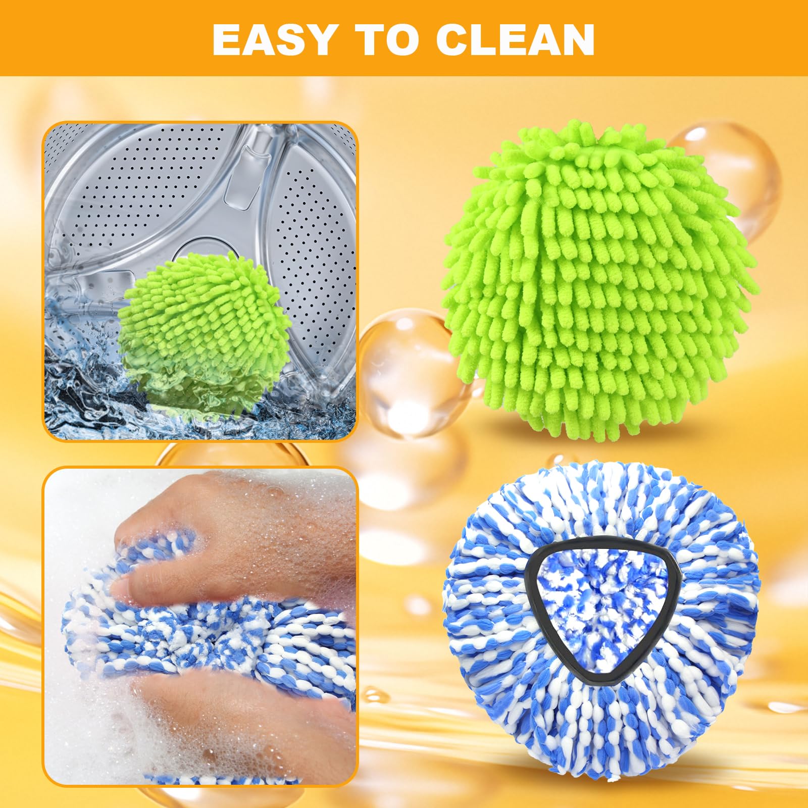 Mop Heads Replacements for OCedar RinseClean 2 Tank Spin Mop System