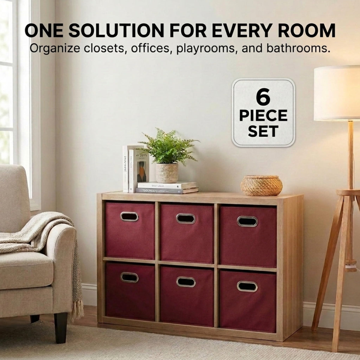 Fabric Storage Bins 6 Piece Set