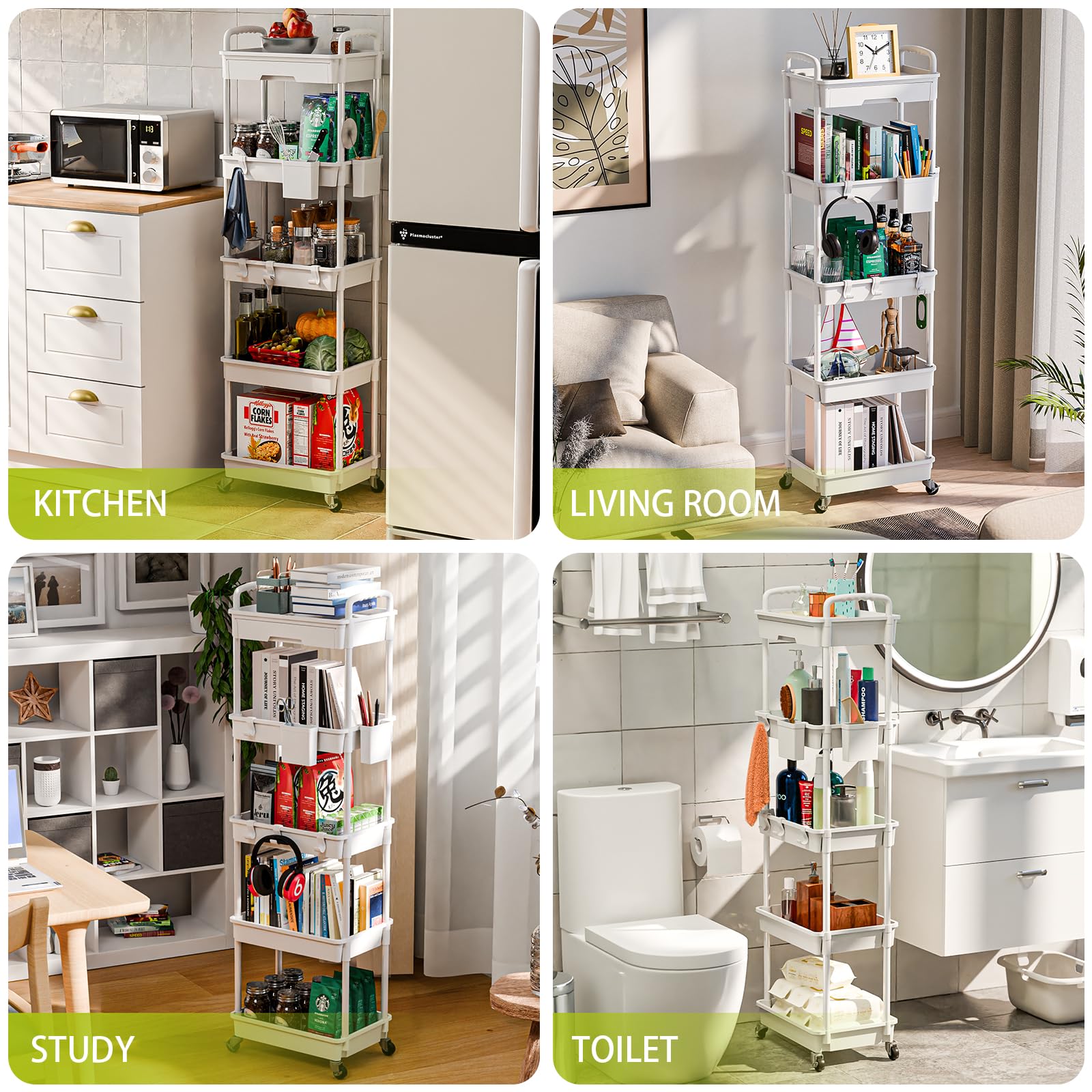 5 Tier Rolling Cart Organizer