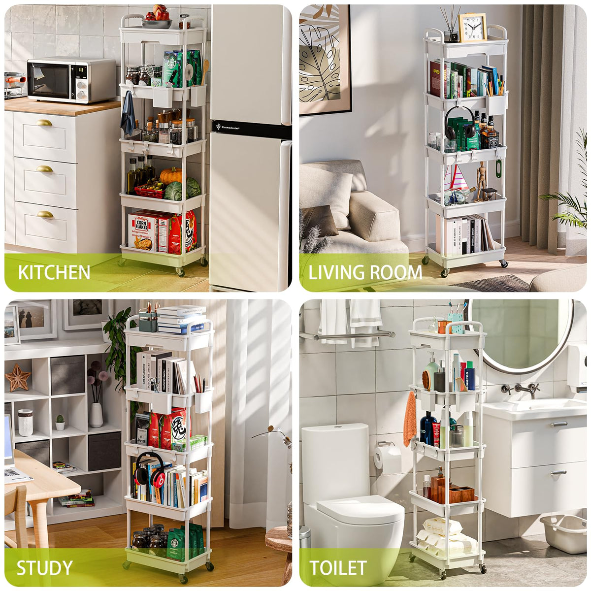 5 Tier Rolling Cart Organizer