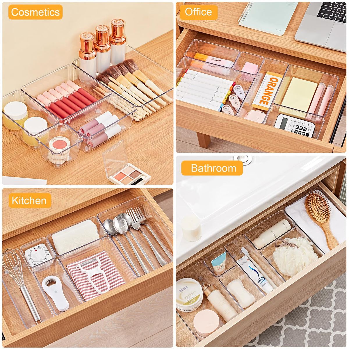 13 Piece Drawer Organizers with Non (13 Count)