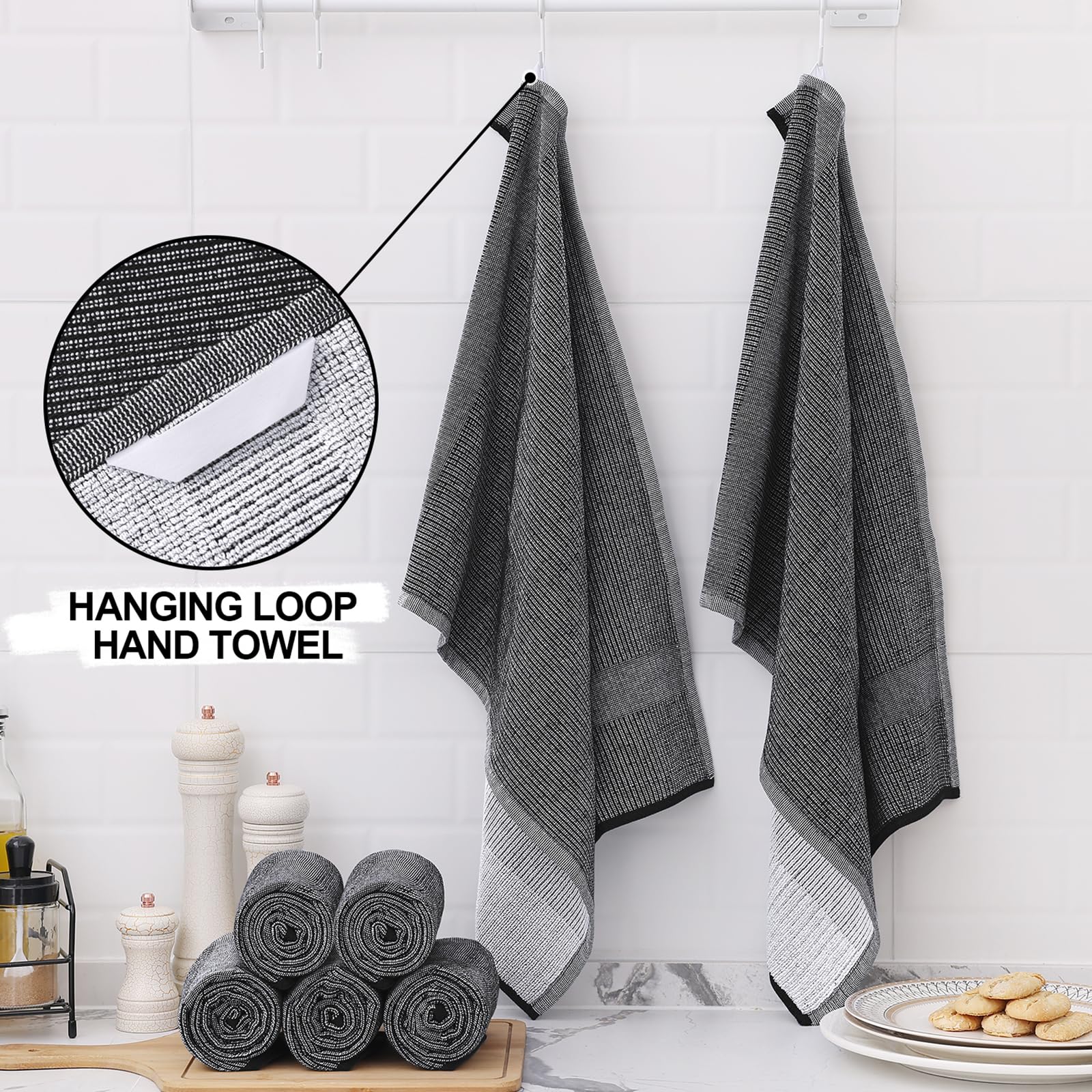 380 GSM Cotton Premium Kitchen Towels 8 Pack (8 Count)