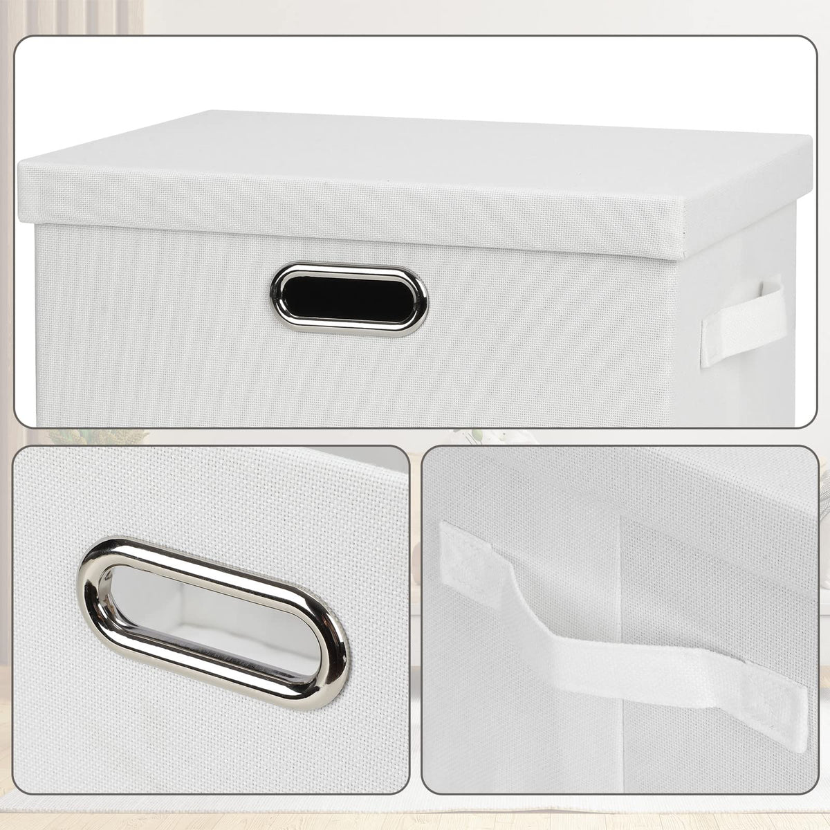 Medium 15" 21 Quart Collapsible Stackable Storage Bins with Lids