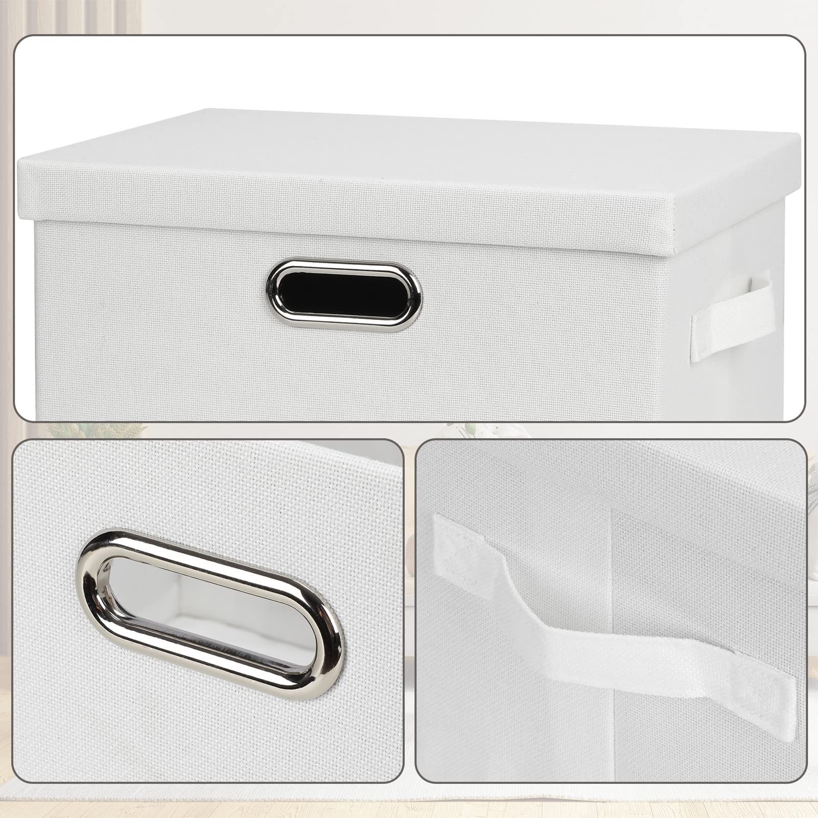 Medium 15" 21 Quart Collapsible Stackable Storage Bins with Lids