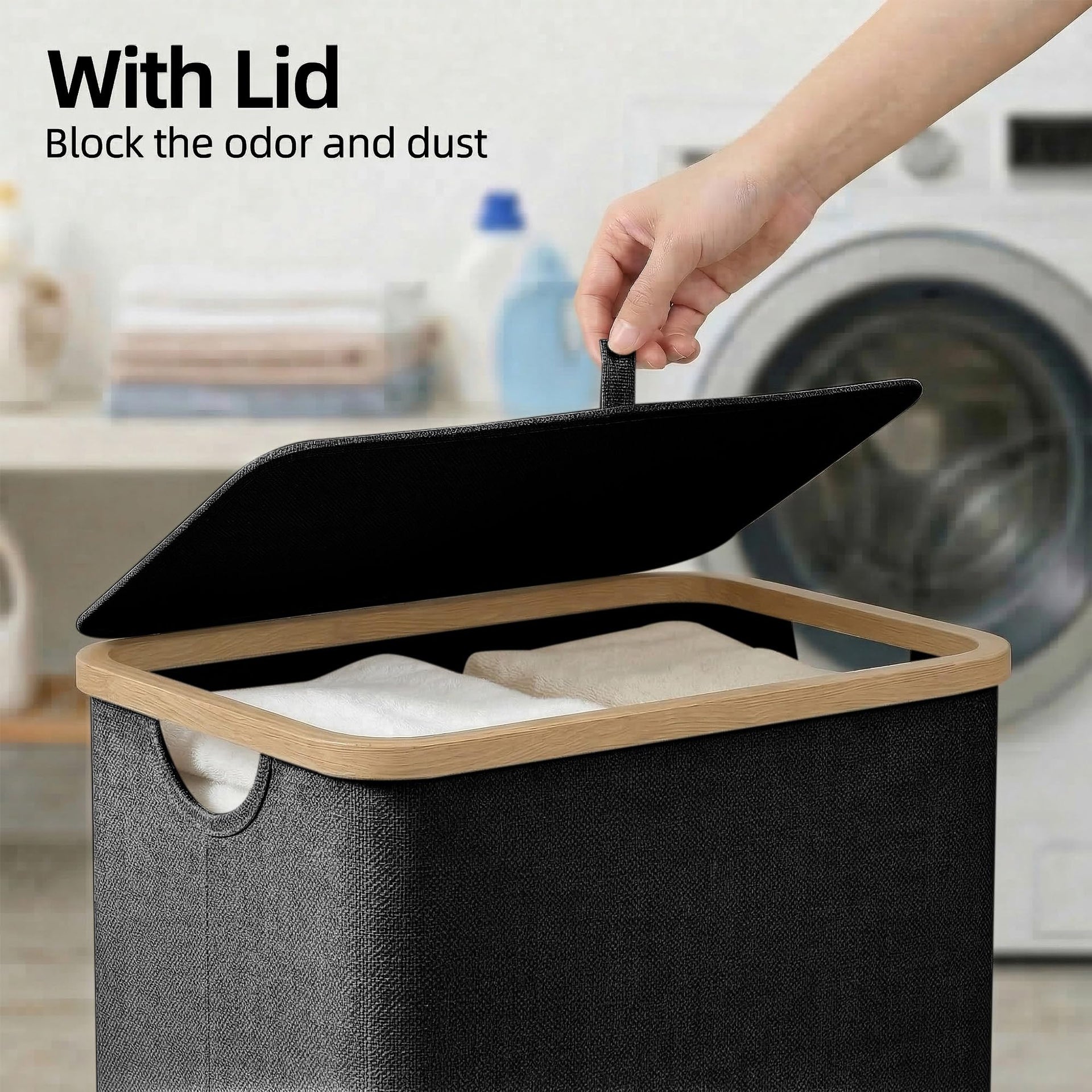Slim Laundry Basket with Lid