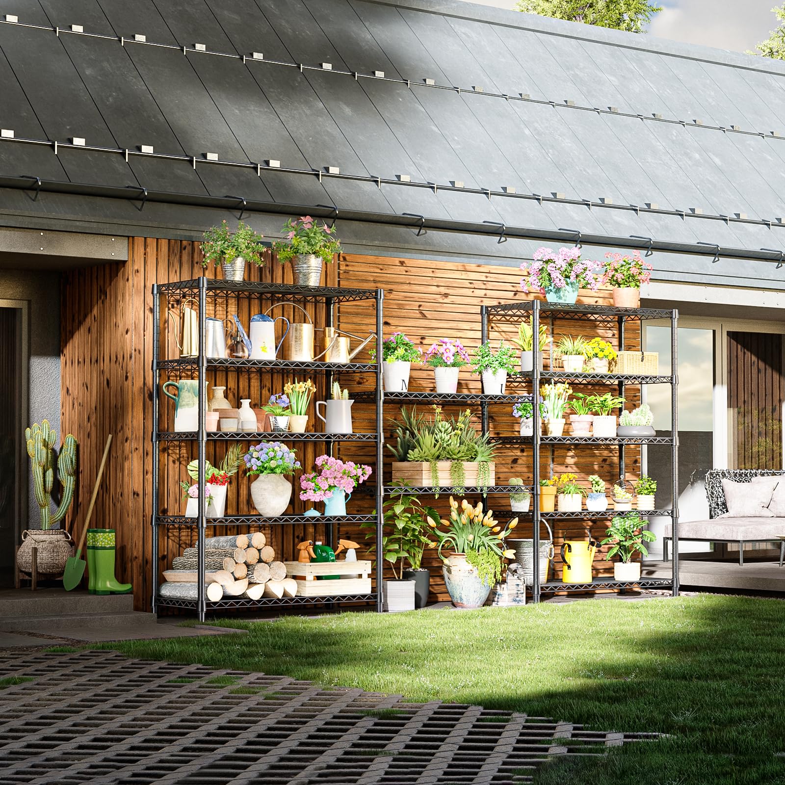 5 Tier Heavy Duty Metal Storage Shelving Unit (5 Count)
