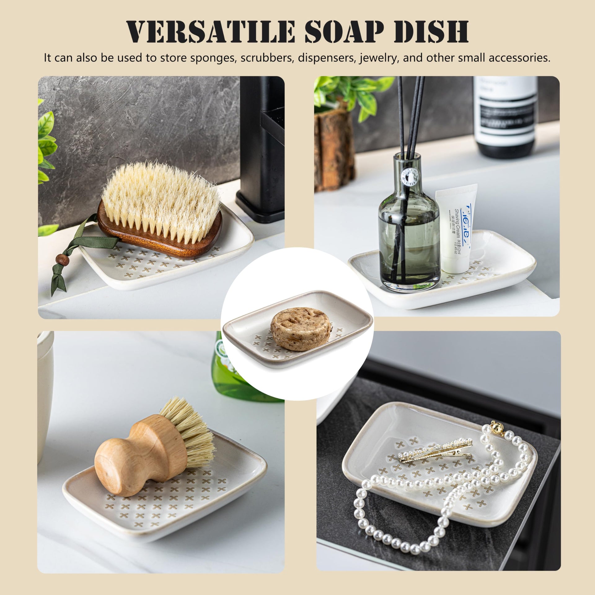 Ceramic Soap Dish for Bar Soap
