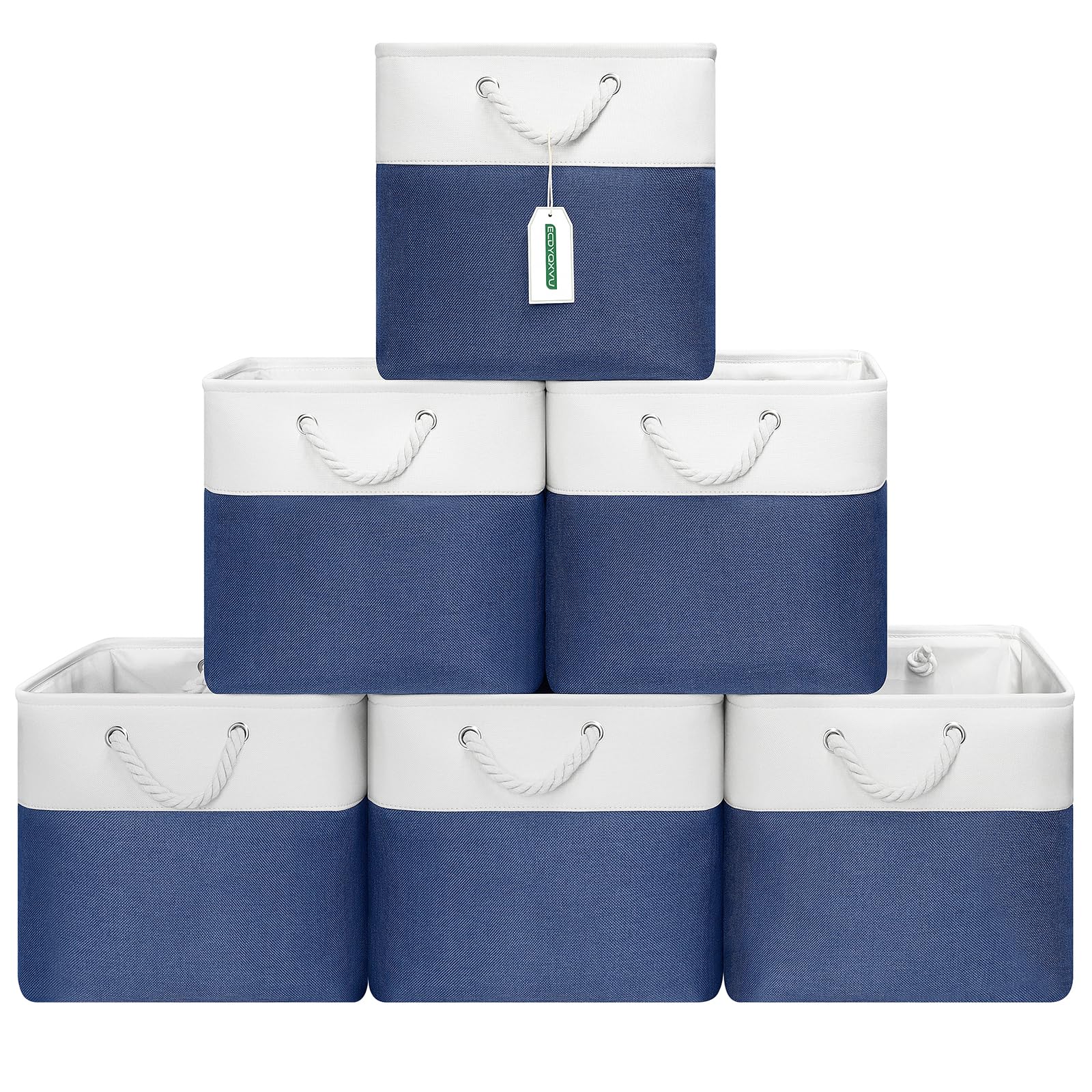 13x13x13 Inch Storage Cube Bins Foldable Organizer Baskets 6 Pack (6 Count)