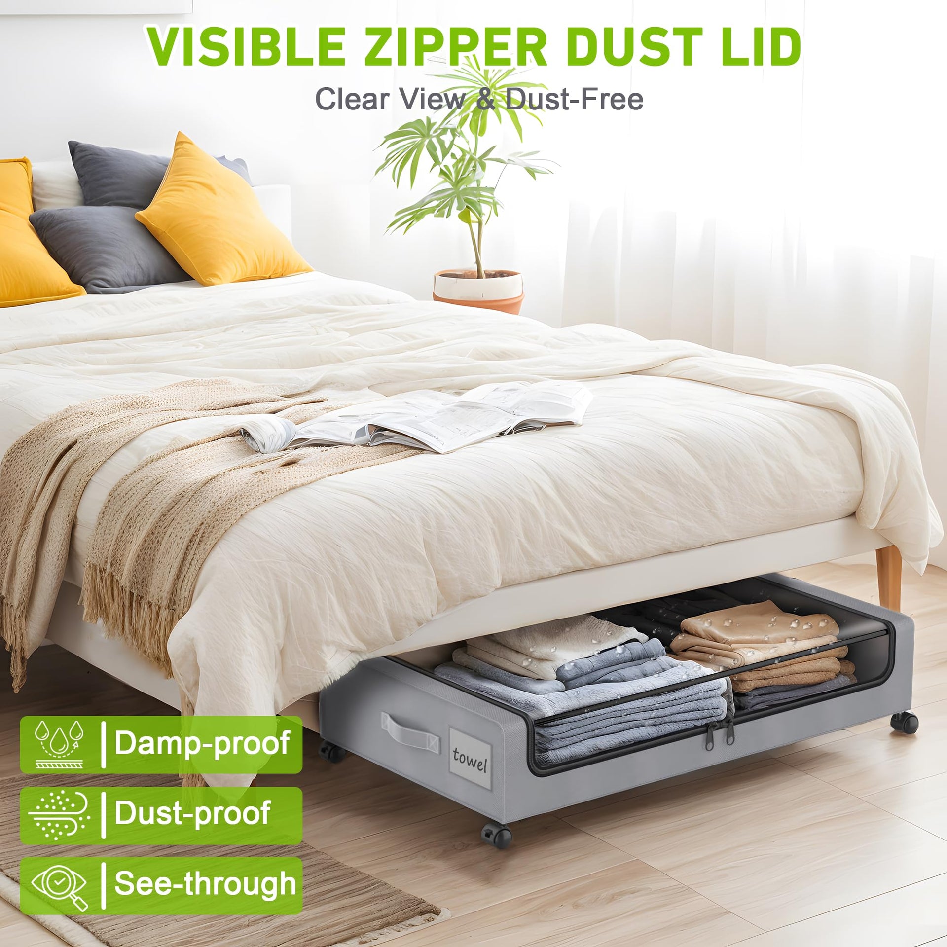 Under Bed Storage with Wheels (4 Count)