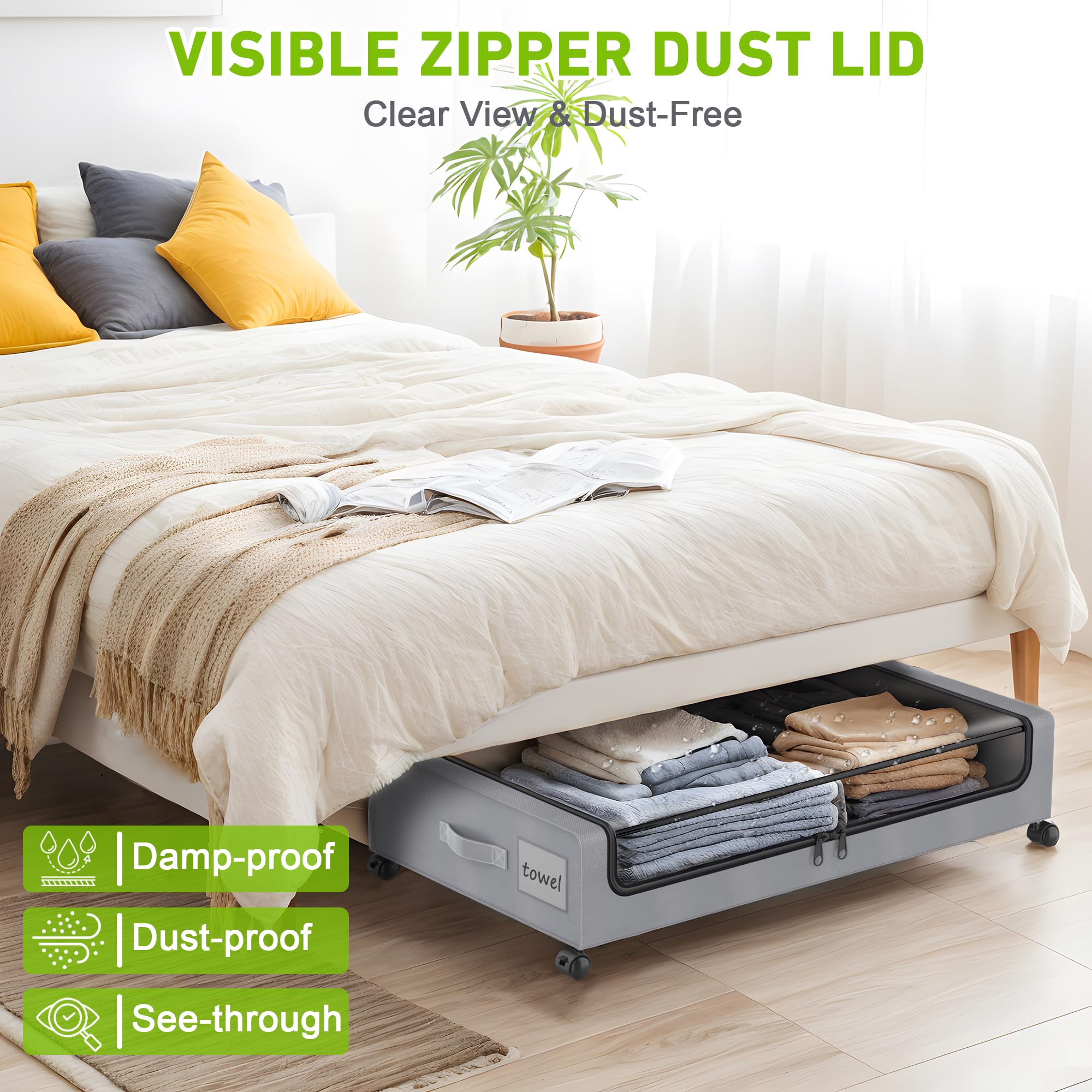 Under Bed Storage with Wheels (4 Count)