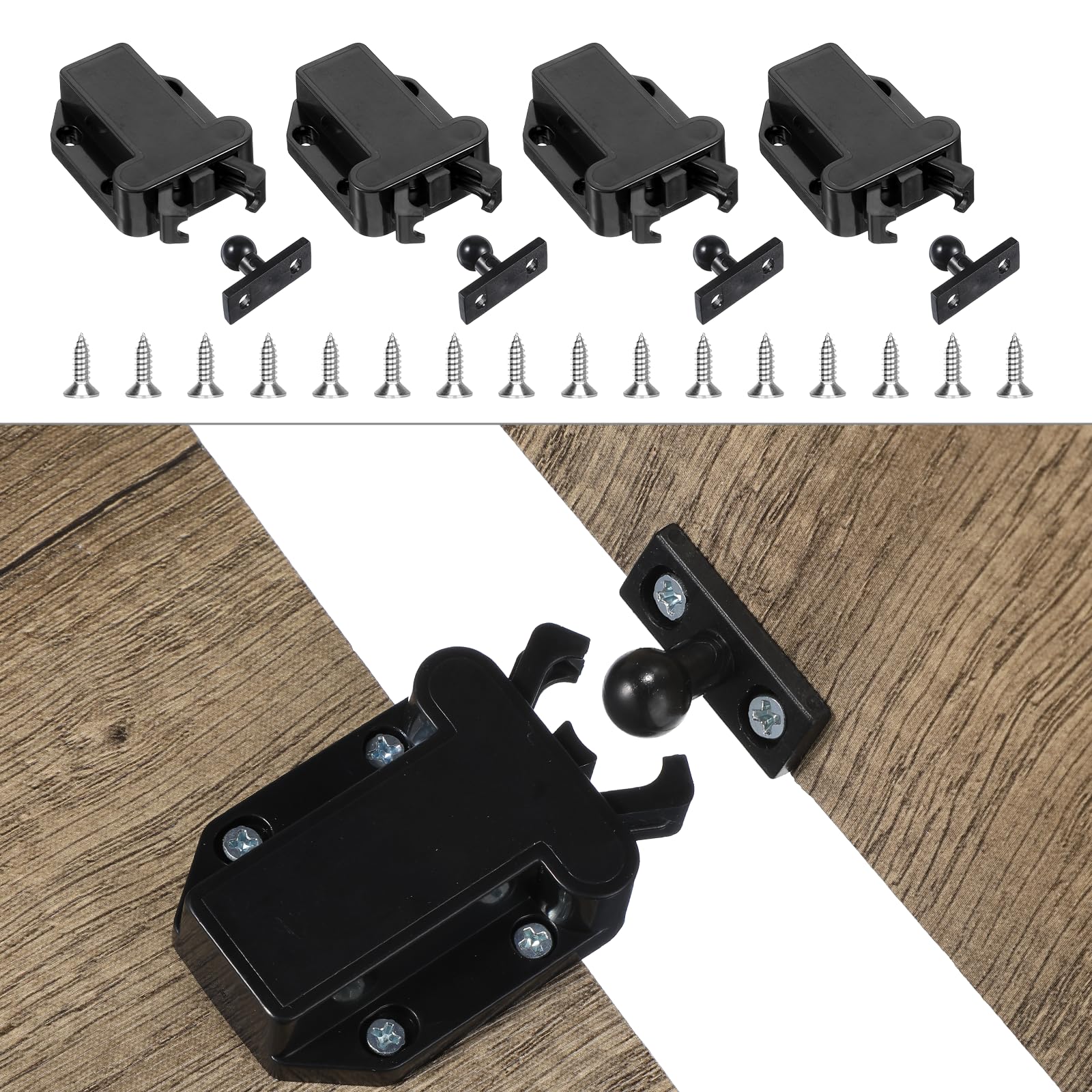 4Pack Push Latches for Cabinets (4 Count)