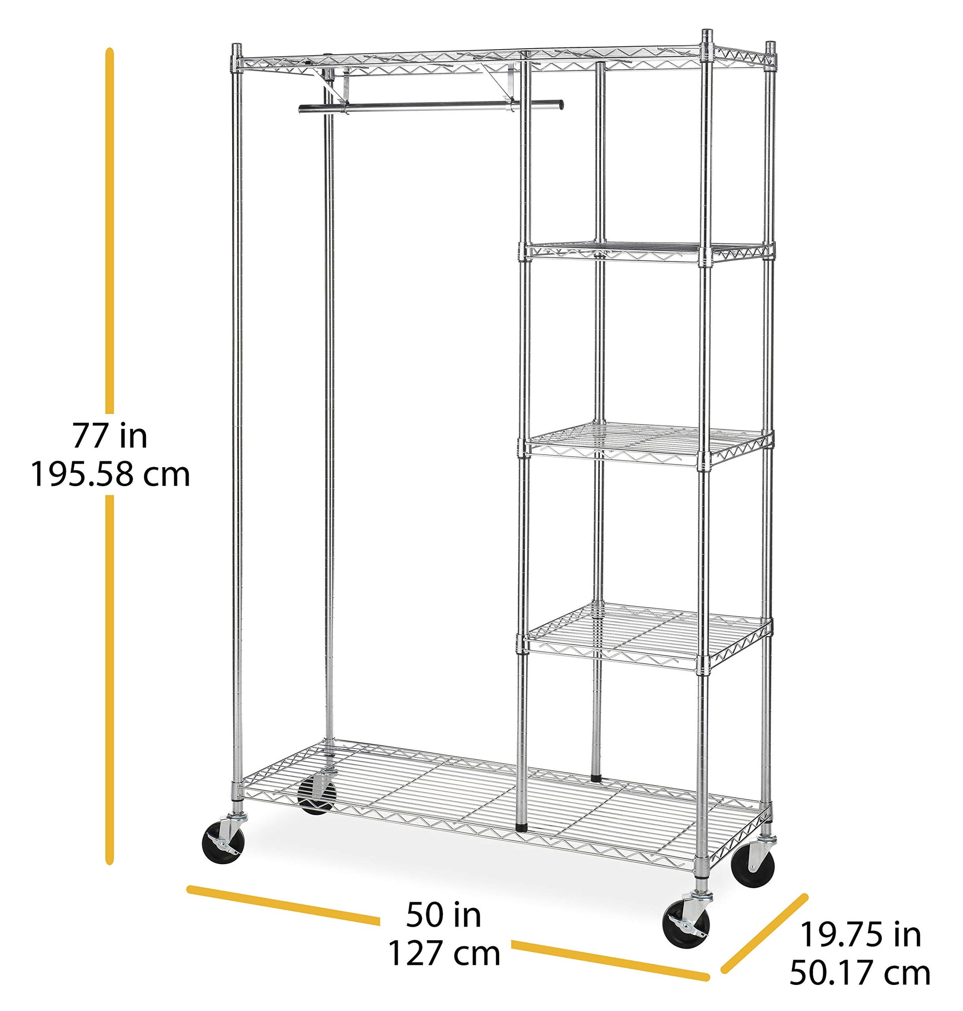 Supreme Rolling Garment Rack Chrome