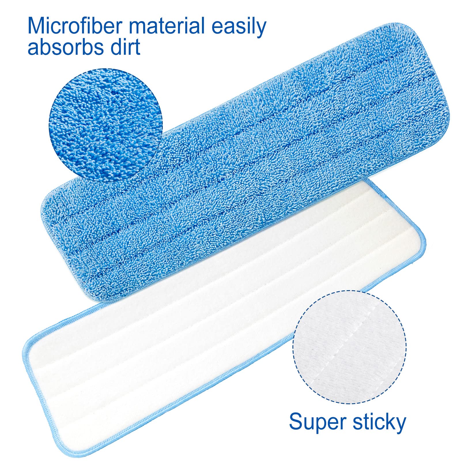 24 Pcs Microfiber Mop Pads Replacement Heads