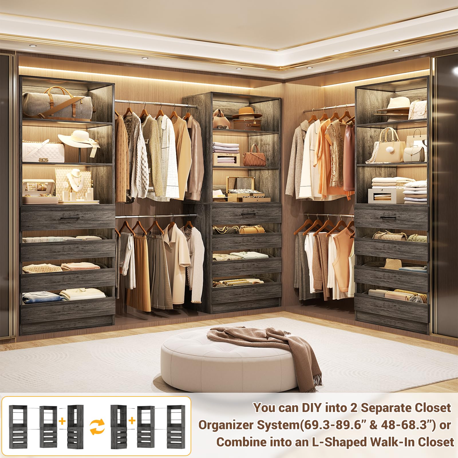 Closet System with 12 Drawers