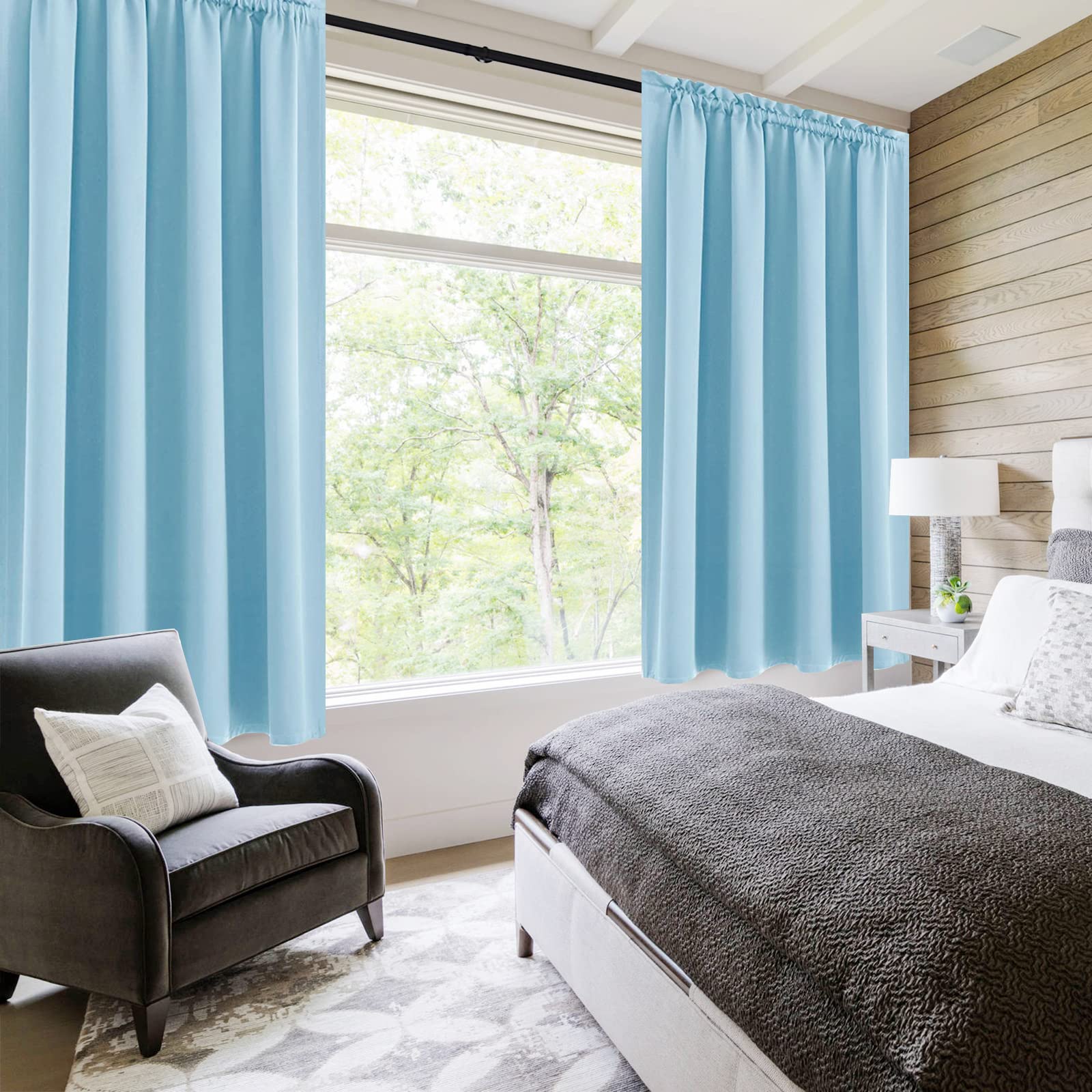 Blackout Curtains for Bedroom Living Room 52 x 54 Inch Long 2 Panels