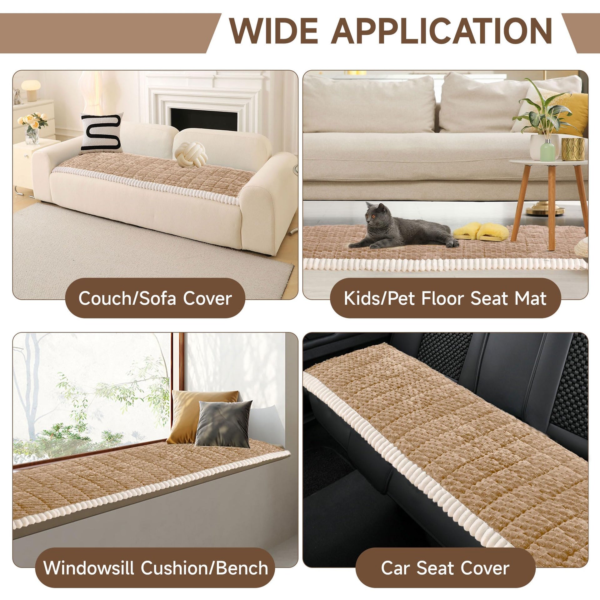 Couch Cover for Dogs Washable Non Slip Pet Couch Covers Sofa Protector (3 Count)