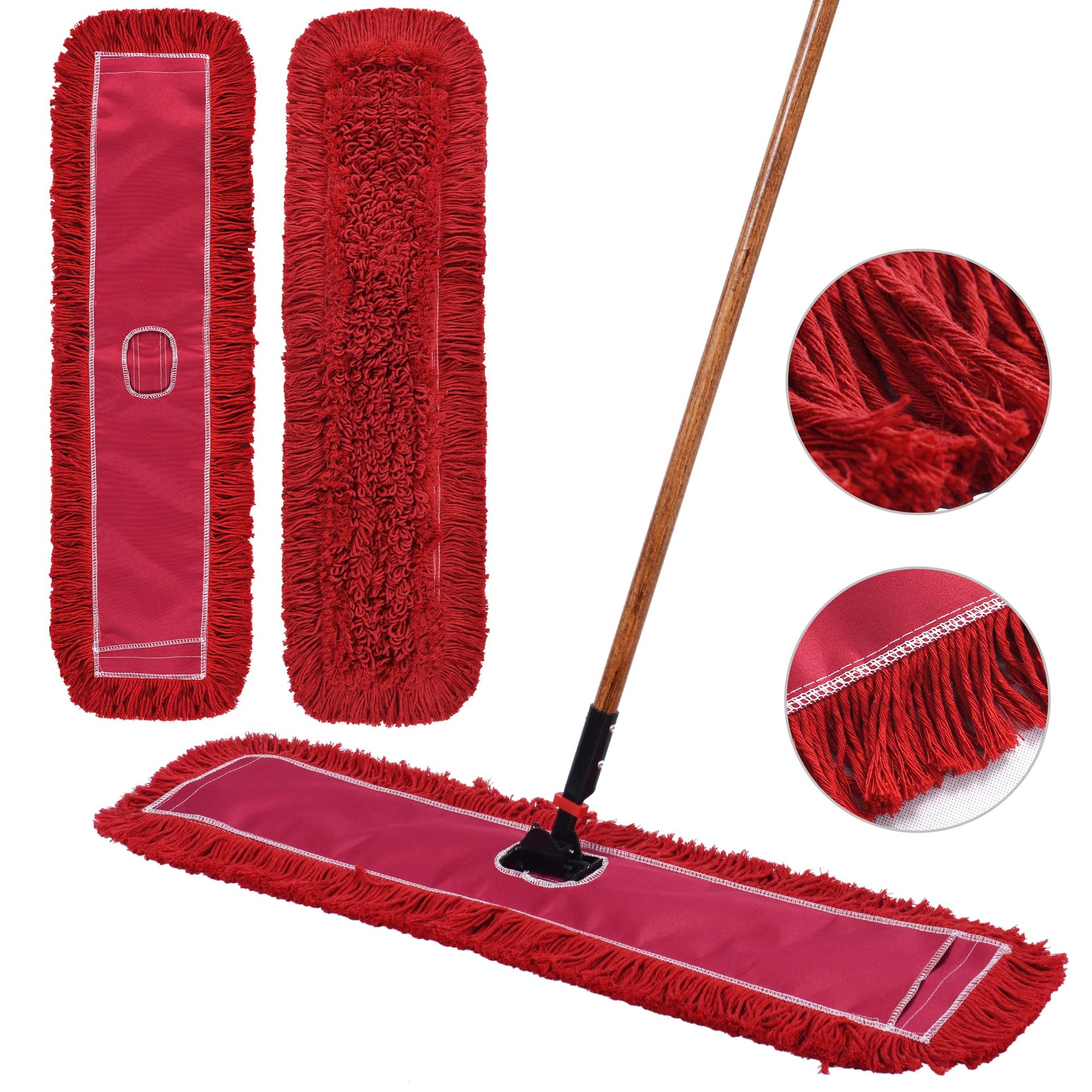 Matthew Cleaning 36'' Industrial Strength Cotton Dust Mop Refill Washable Replacement Heads for Residential & Commercial Use Fit Standard Dust Mop Frames (12 Count) - ModHome Supplies