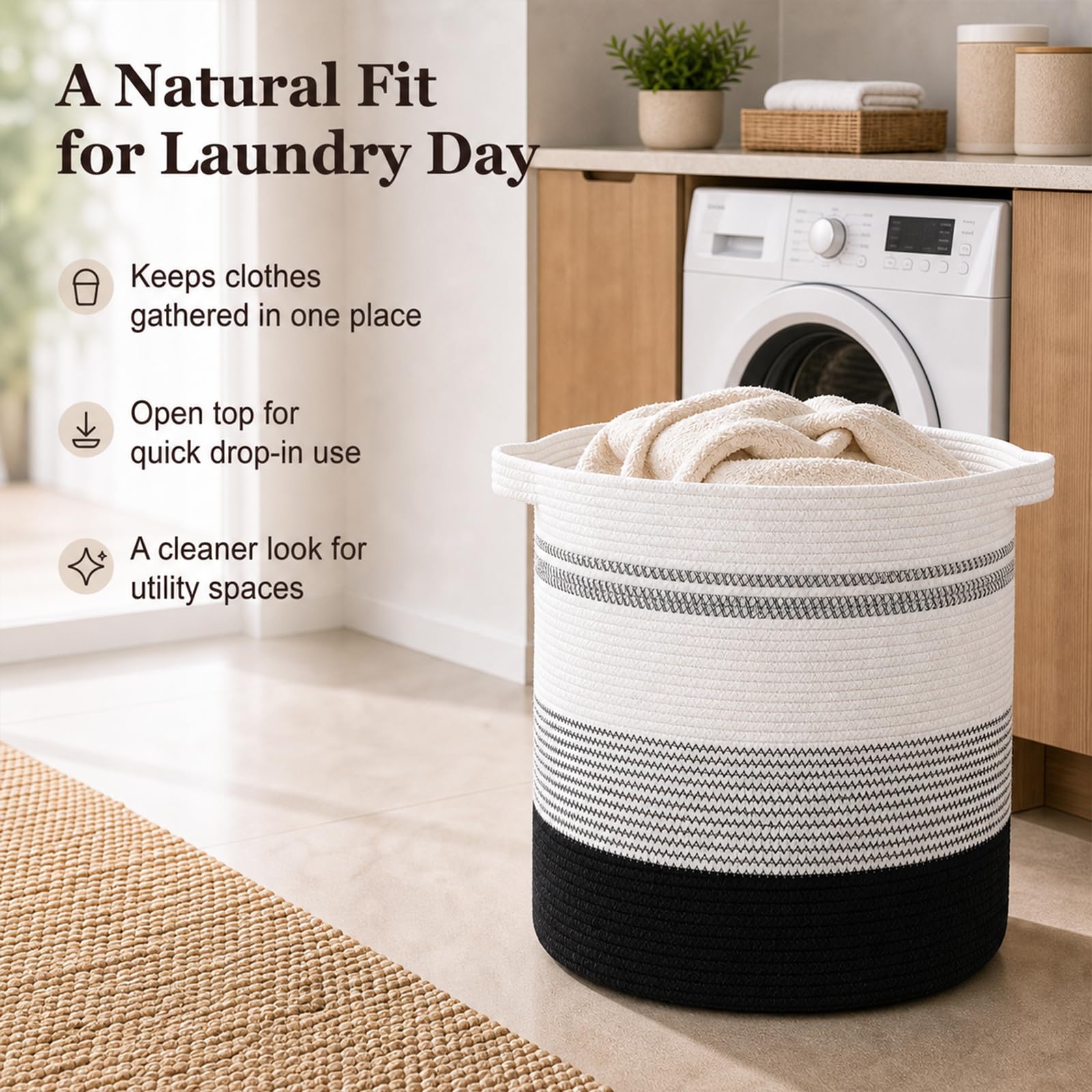 80L Laundry Basket Laundry Hamper Nursery Hamper Gradient Dark