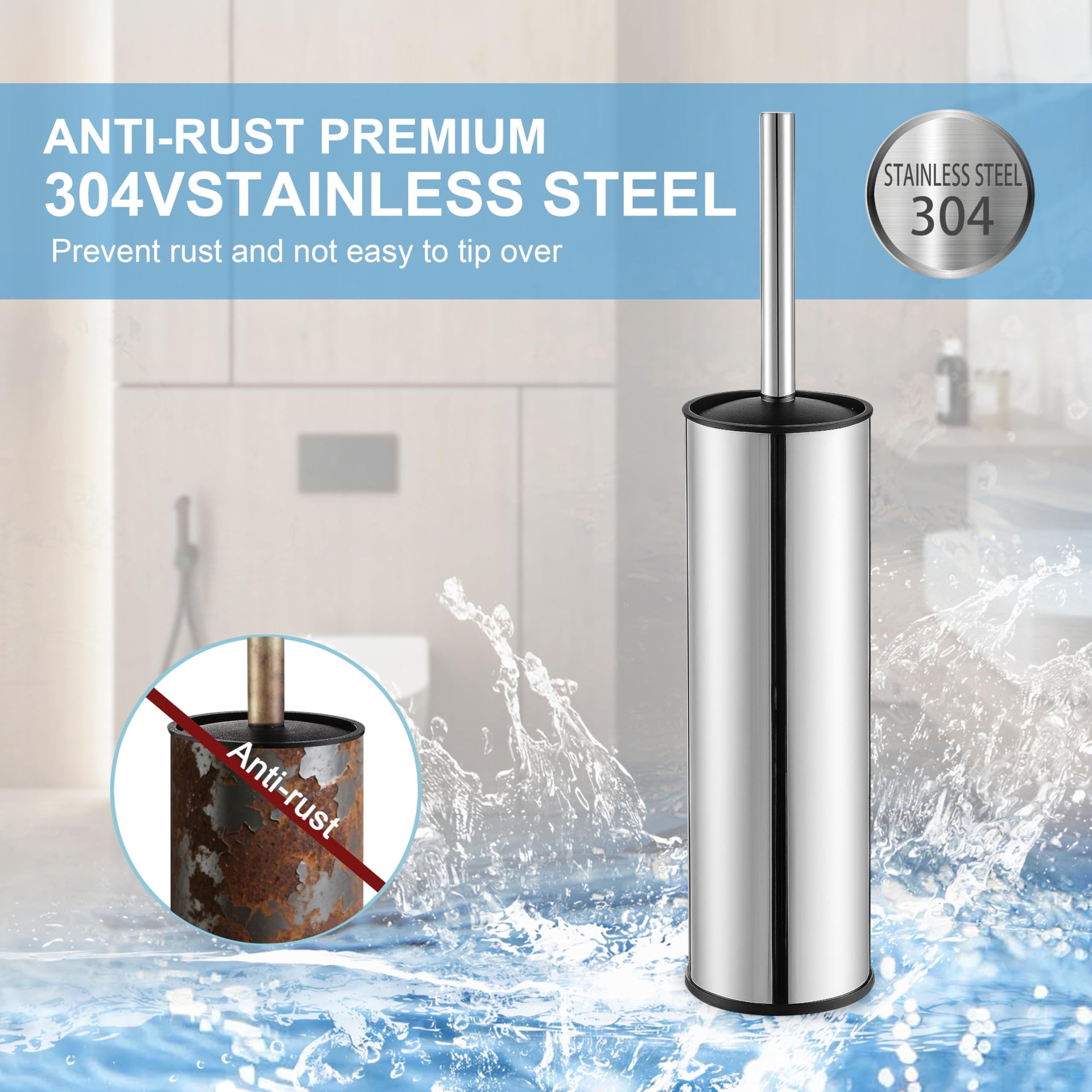 Chrome Toilet Brush and Holder