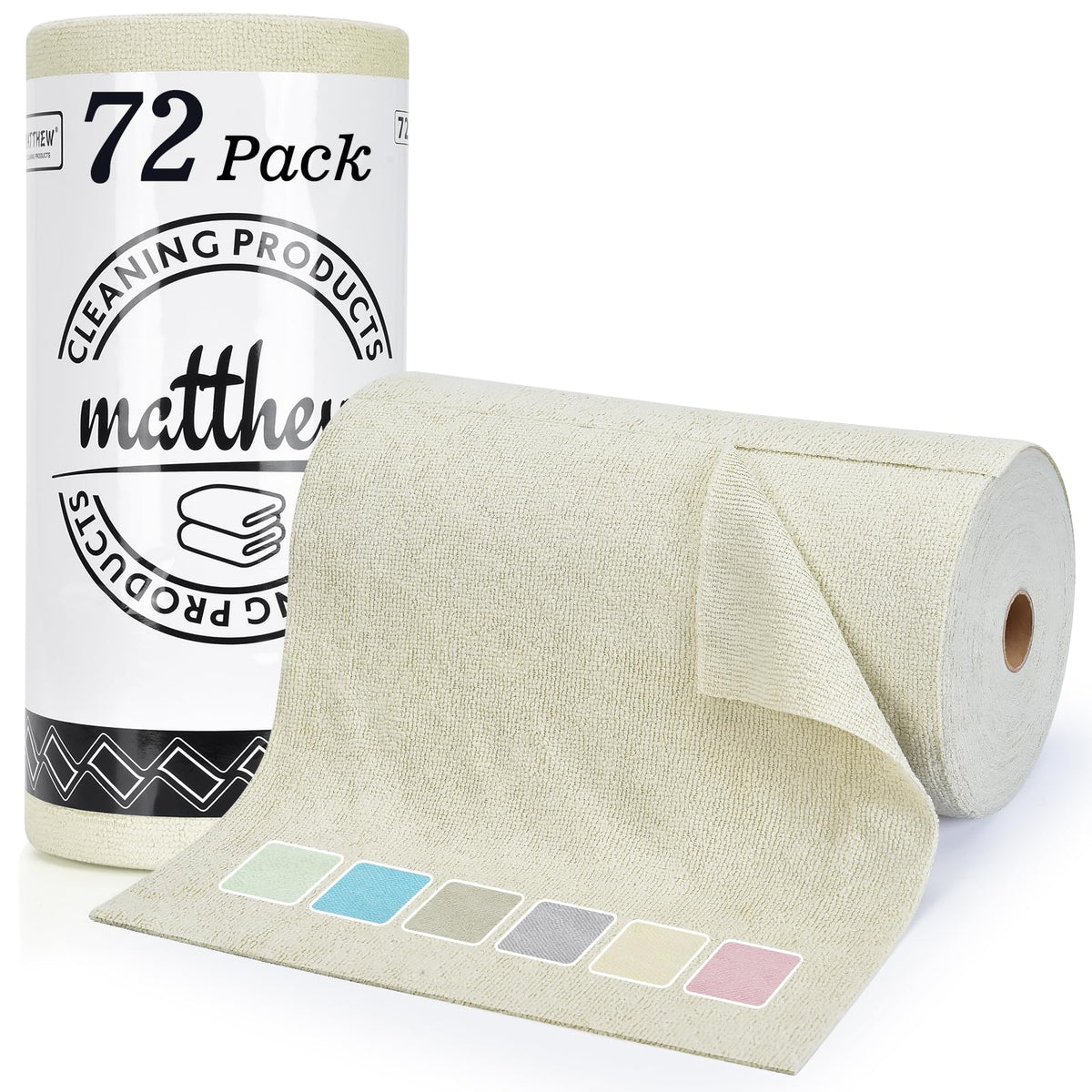 Matthew Microfiber Cleaning Cloth Roll 72Pack (72 Count)