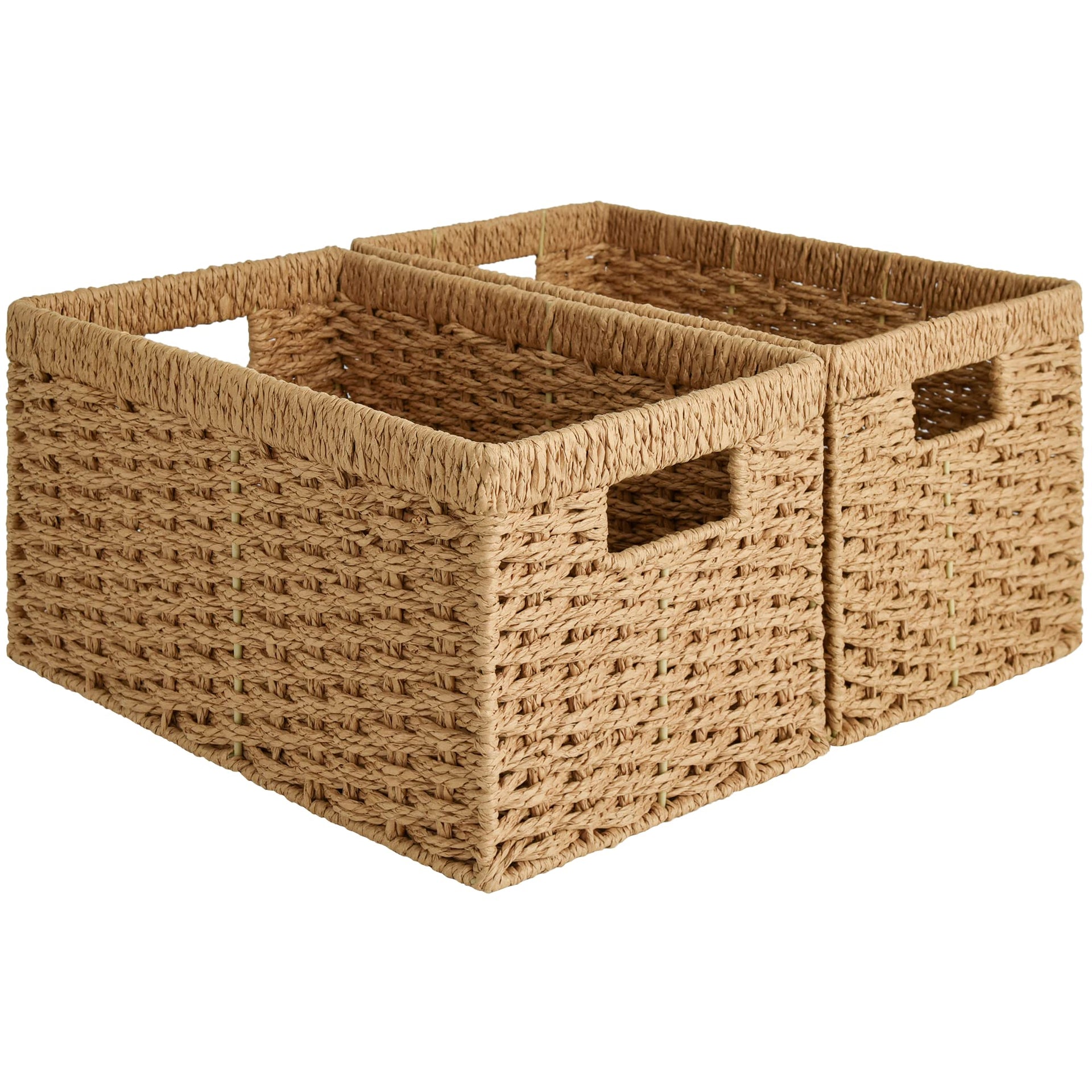 Wicker Storage Baskets for Shelves (2 Count)